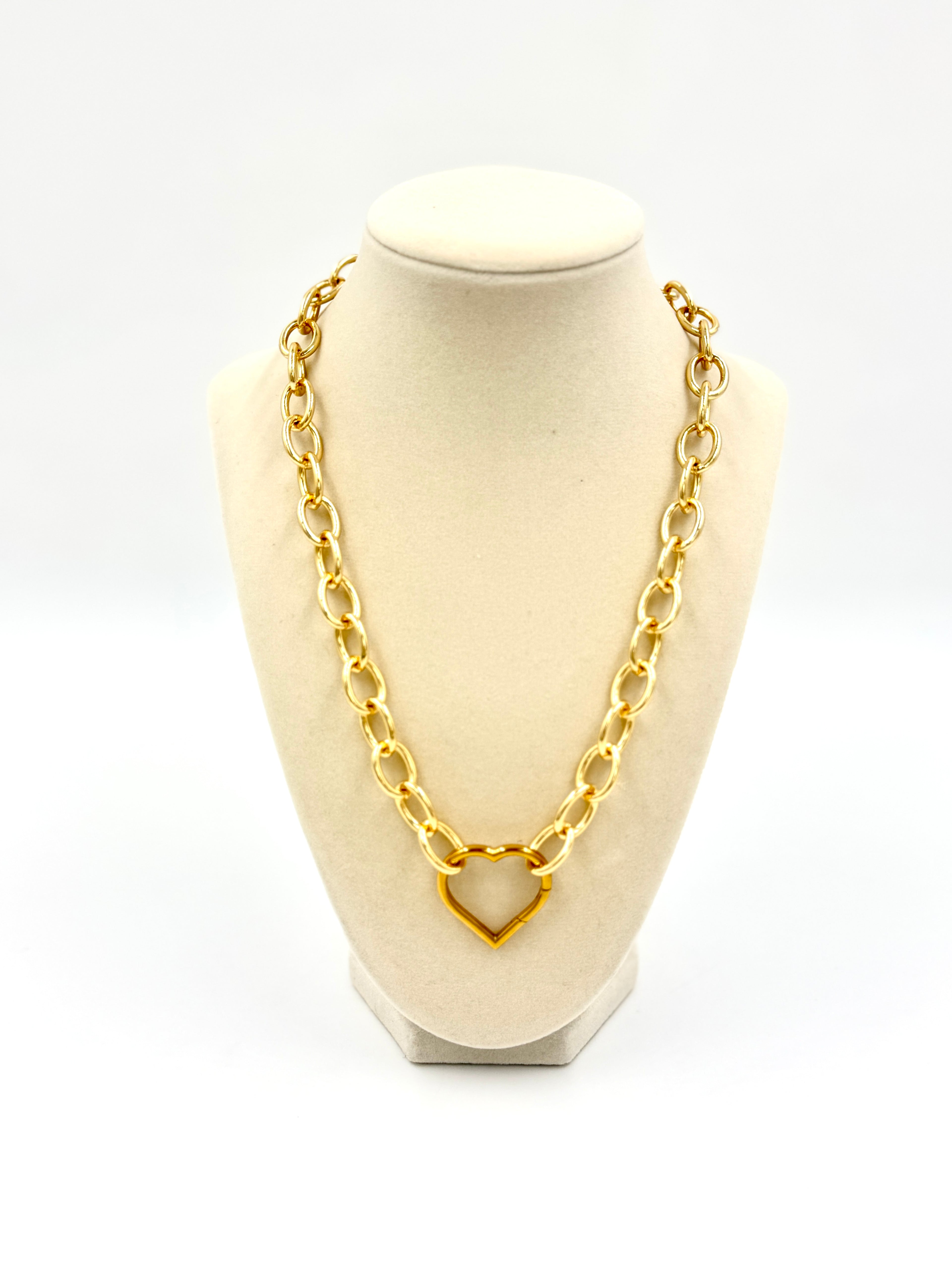 Hawley Studio Gold Filled Chain with Heart Carabiner 20"