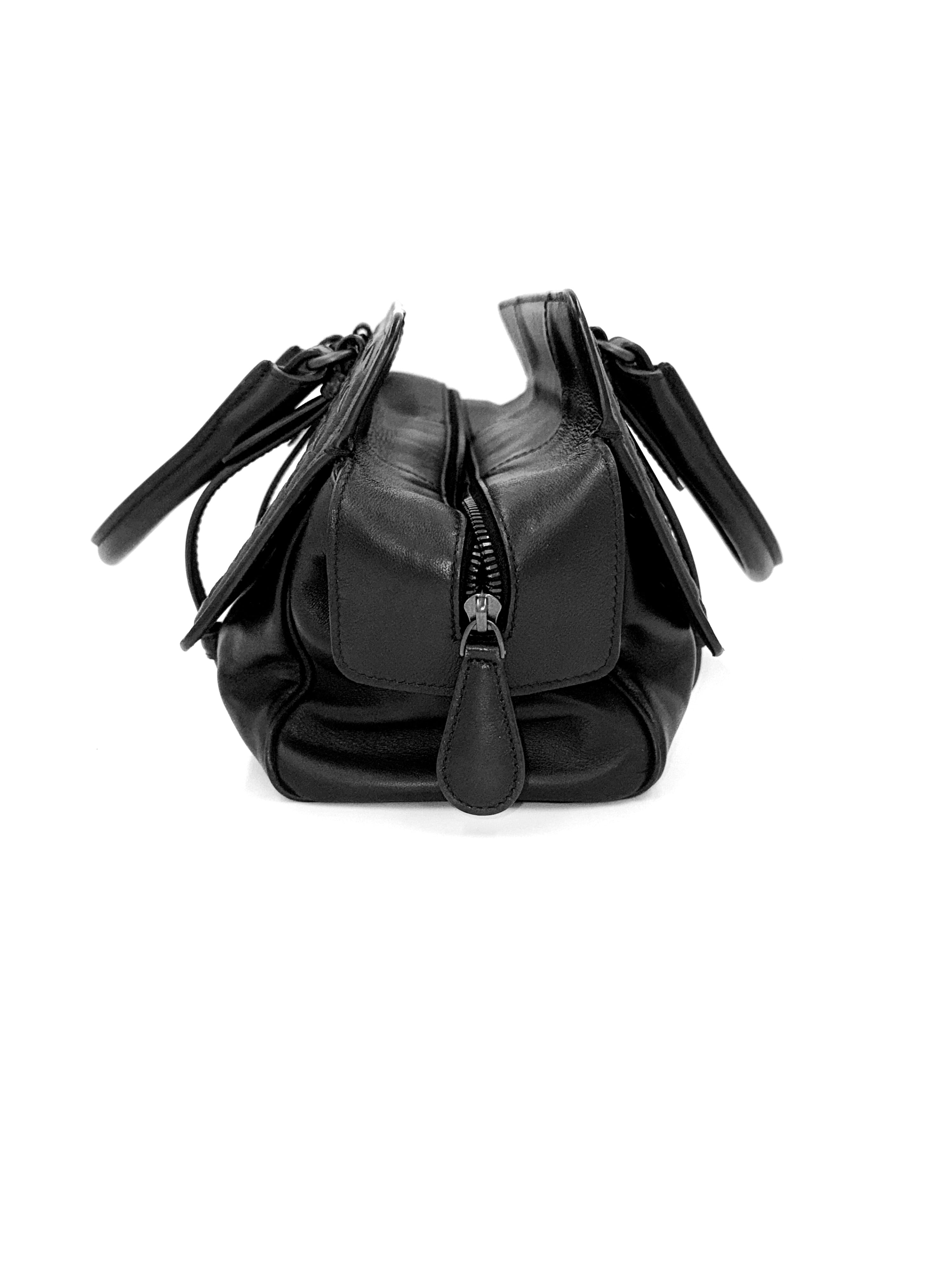 Bottega Veneta Black Intrecciato Woven Nappa Leather Monaco Medium Satchel Bag Pre Owned Authentic