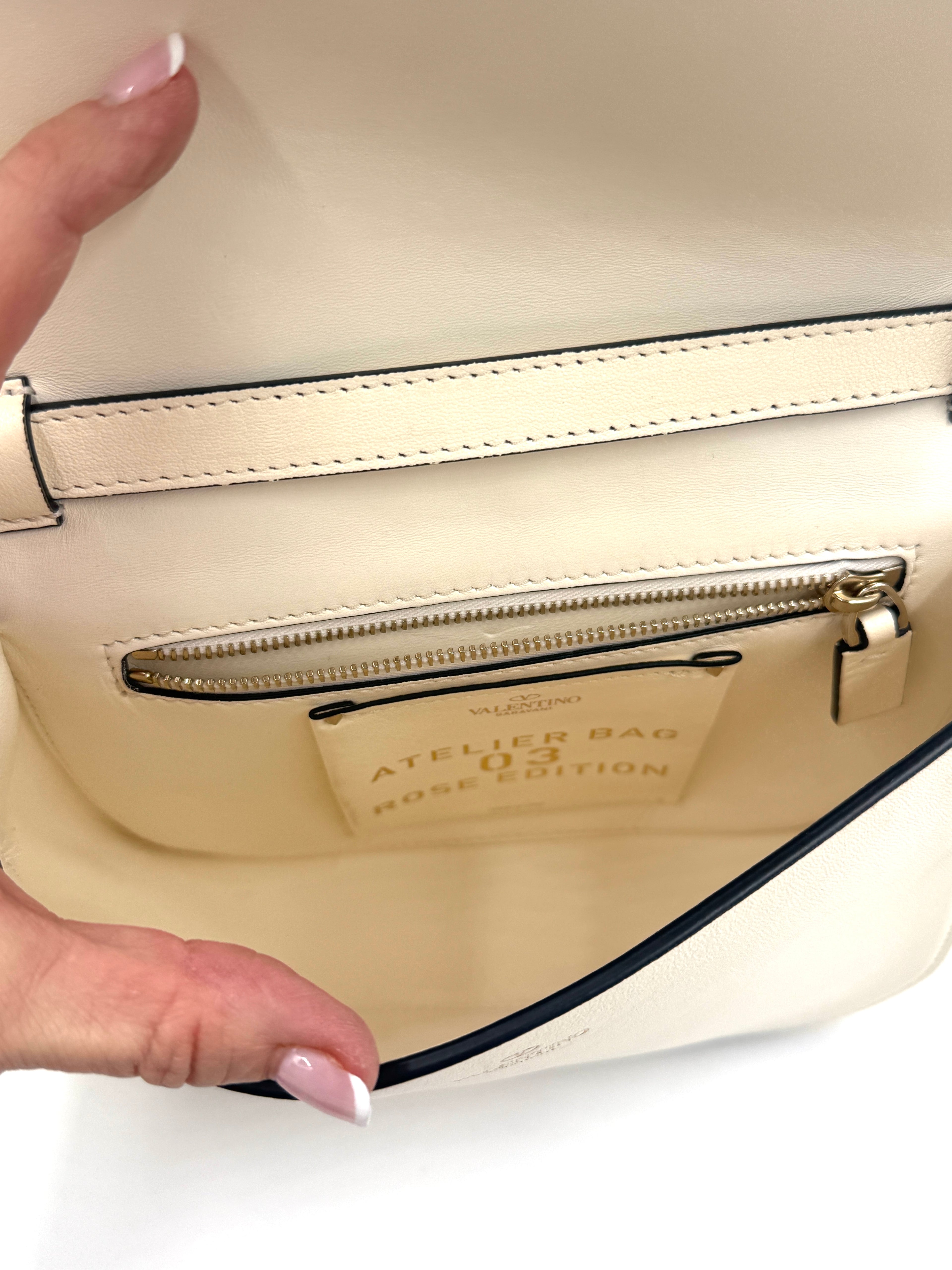 Valentino Ivory Leather 03 Rose Edition Atelier Crossbody/Shoulder Bag Pre Owned Authentic