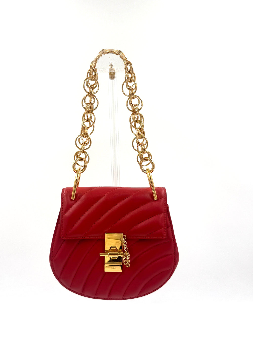 Pre-Owned Chloe Drew Bijoux Shoulder/Crossbody Bag Red - Authenticated