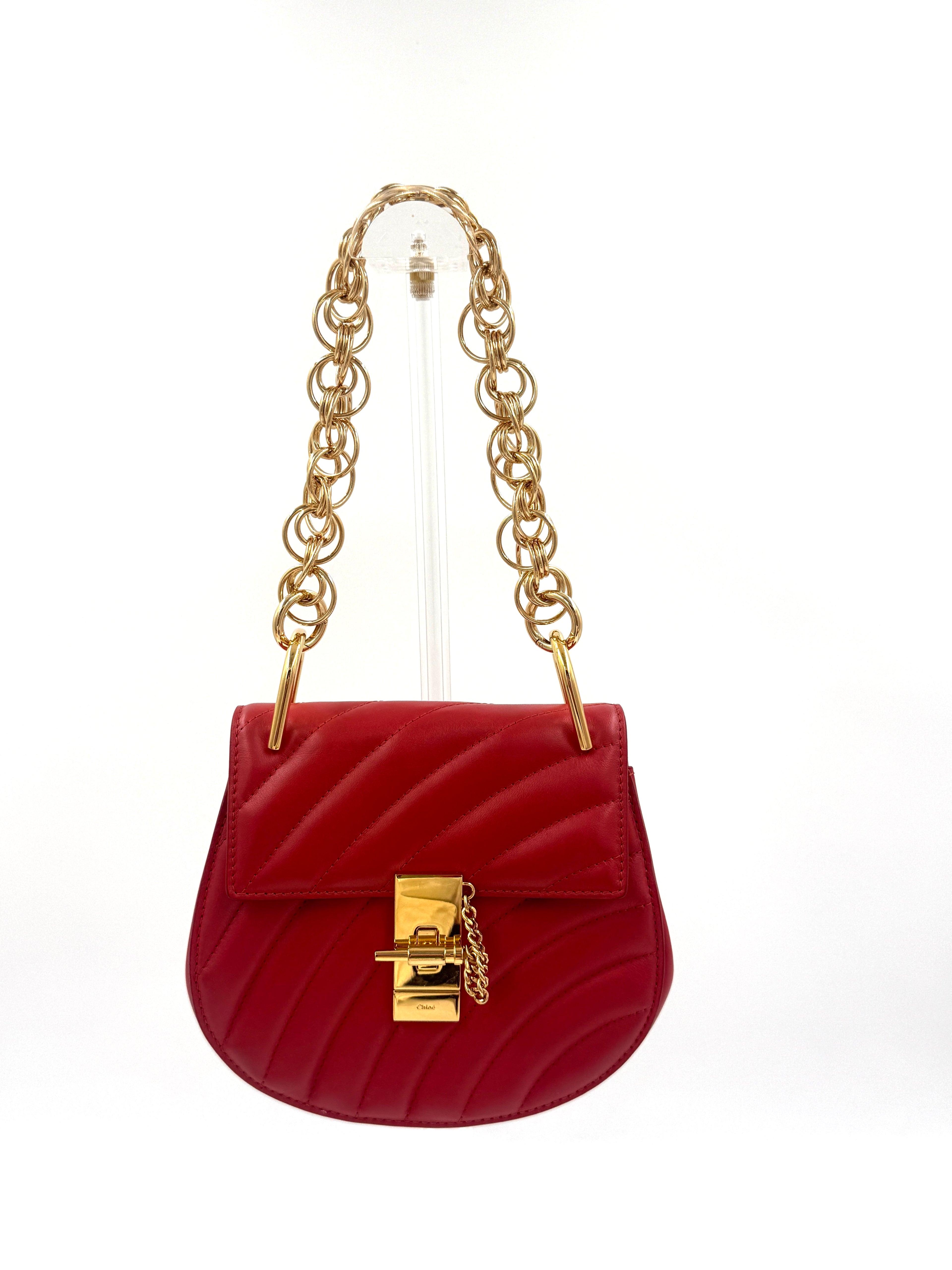 Pre-Owned Chloe Drew Bijoux Shoulder/Crossbody Bag Red - Authenticated