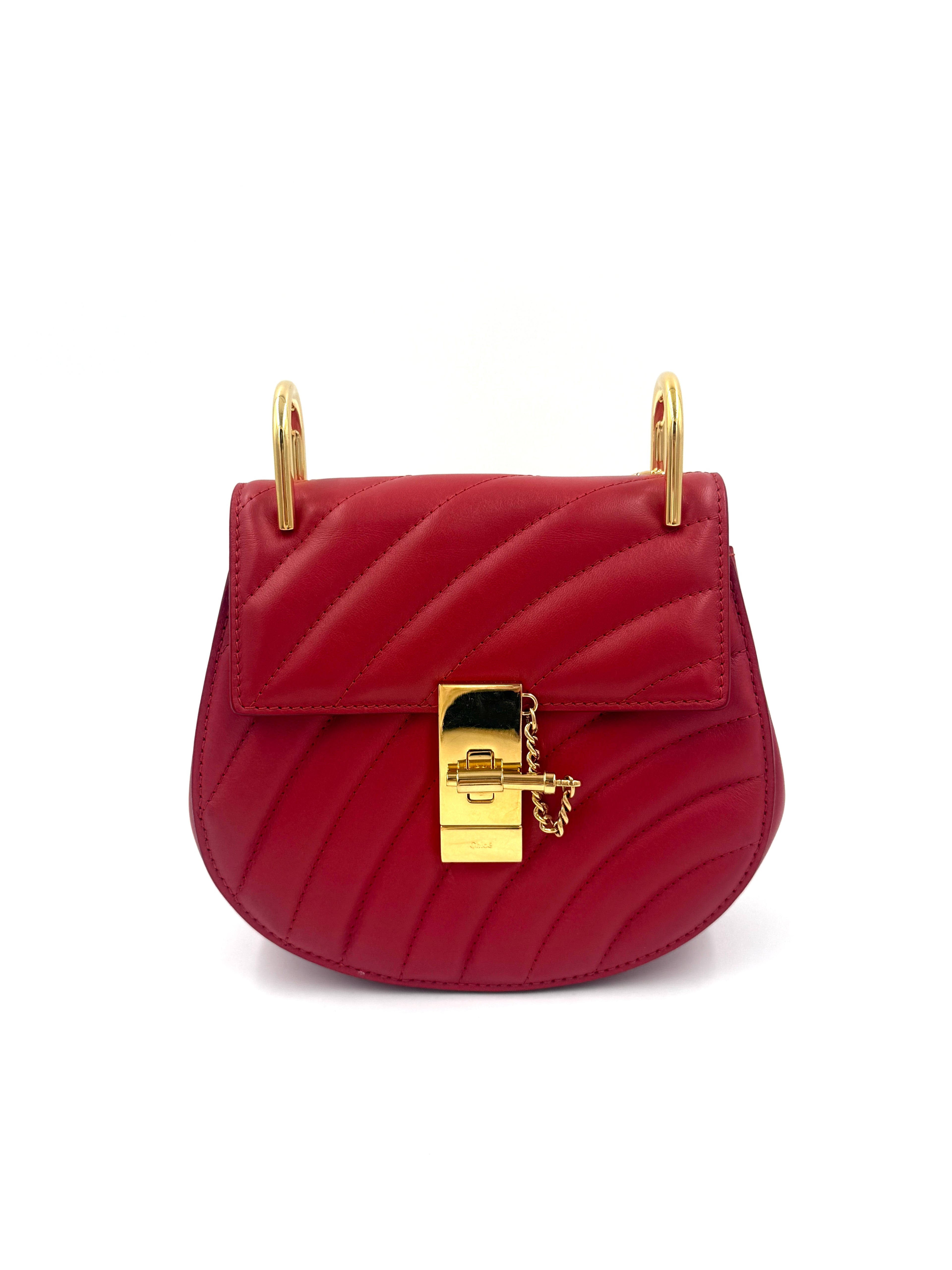 Pre-Owned Chloe Drew Bijoux Shoulder/Crossbody Bag Red - Authenticated