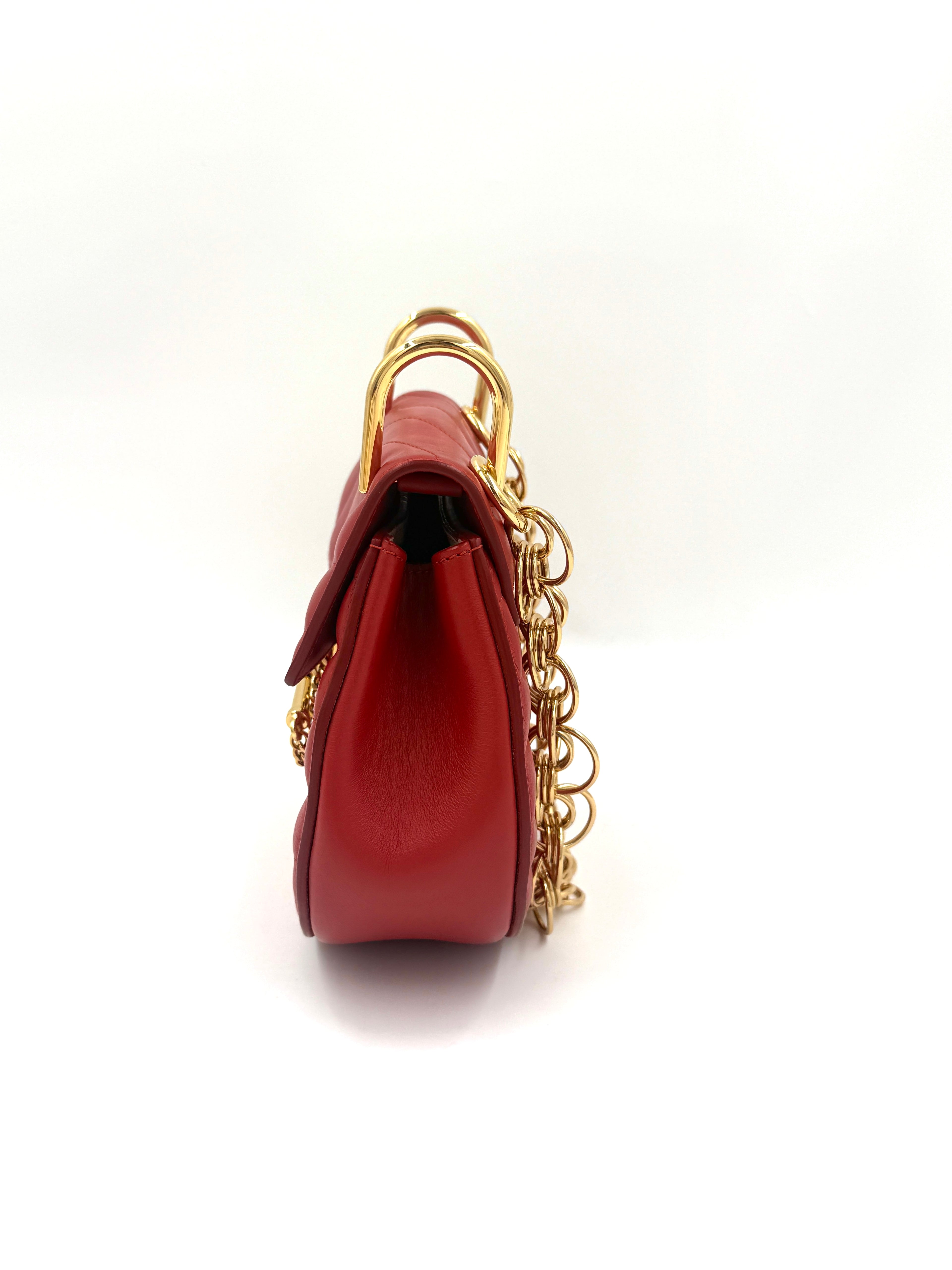 Pre-Owned Chloe Drew Bijoux Shoulder/Crossbody Bag Red - Authenticated