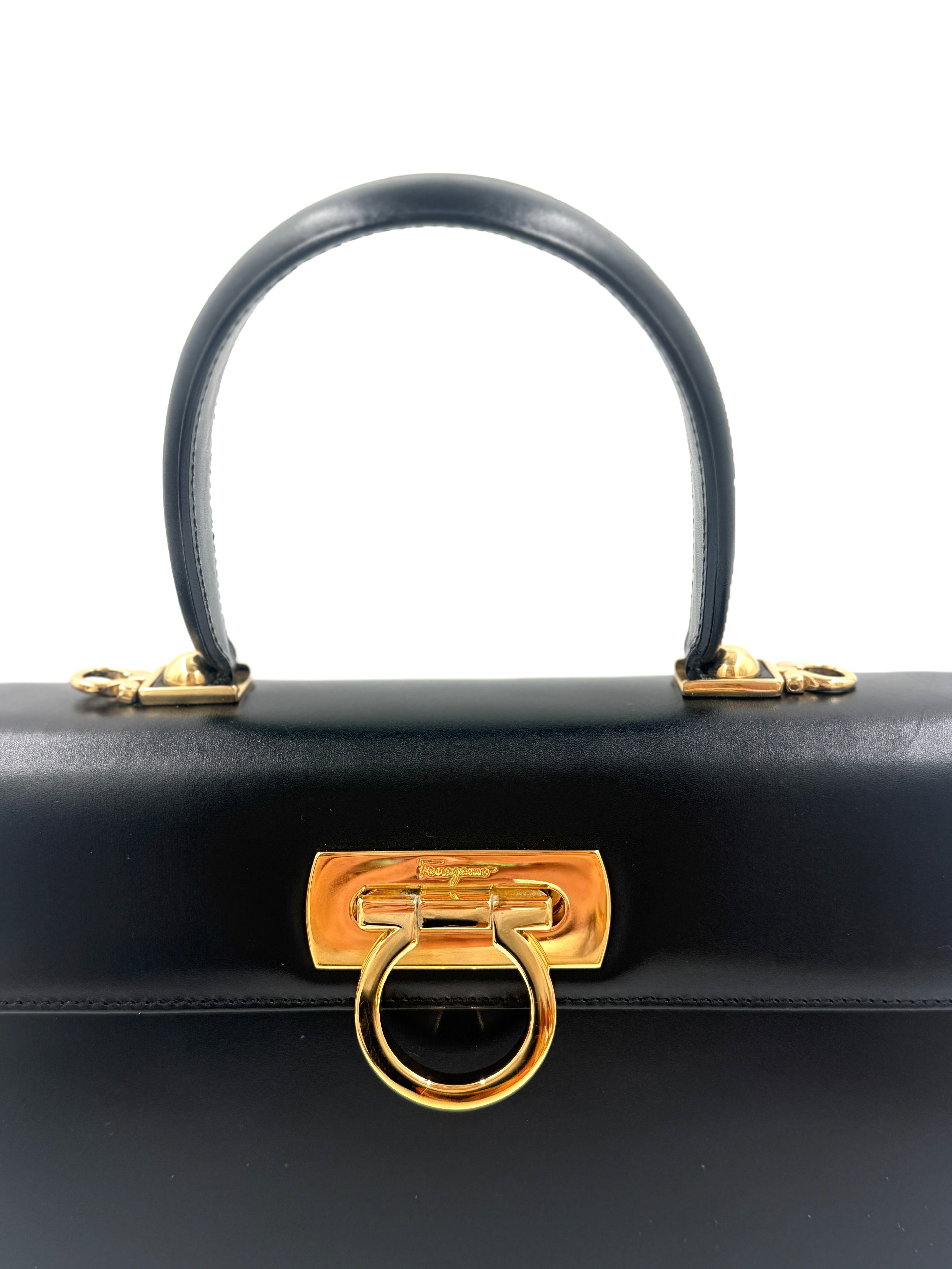 Salvatore Ferragamo Gancini 2 Way Bag - Shoulder/Handle Bag Pre Owned Authentic