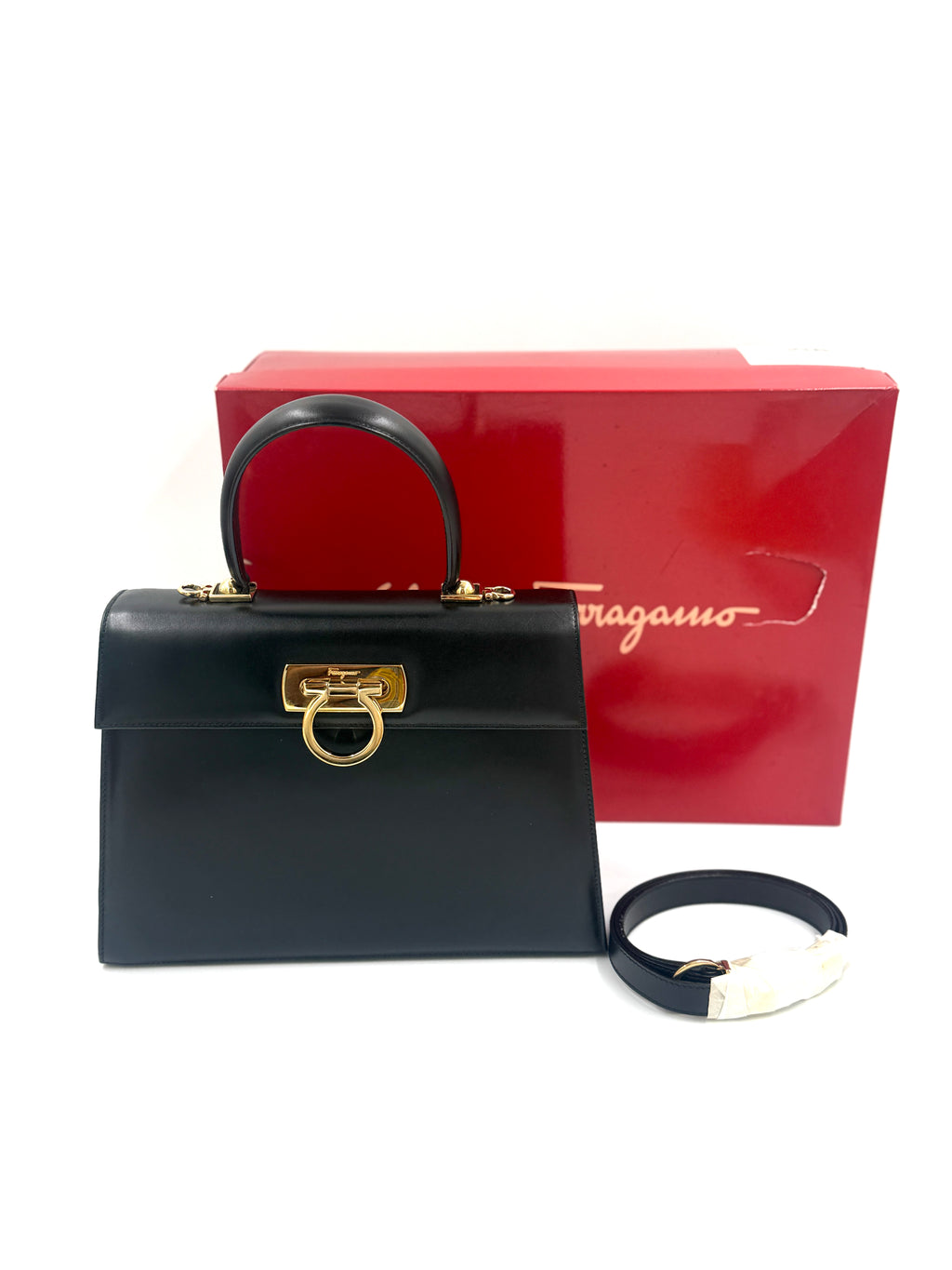 Salvatore Ferragamo Gancini 2 Way Bag - Shoulder/Handle Bag Pre Owned Authentic