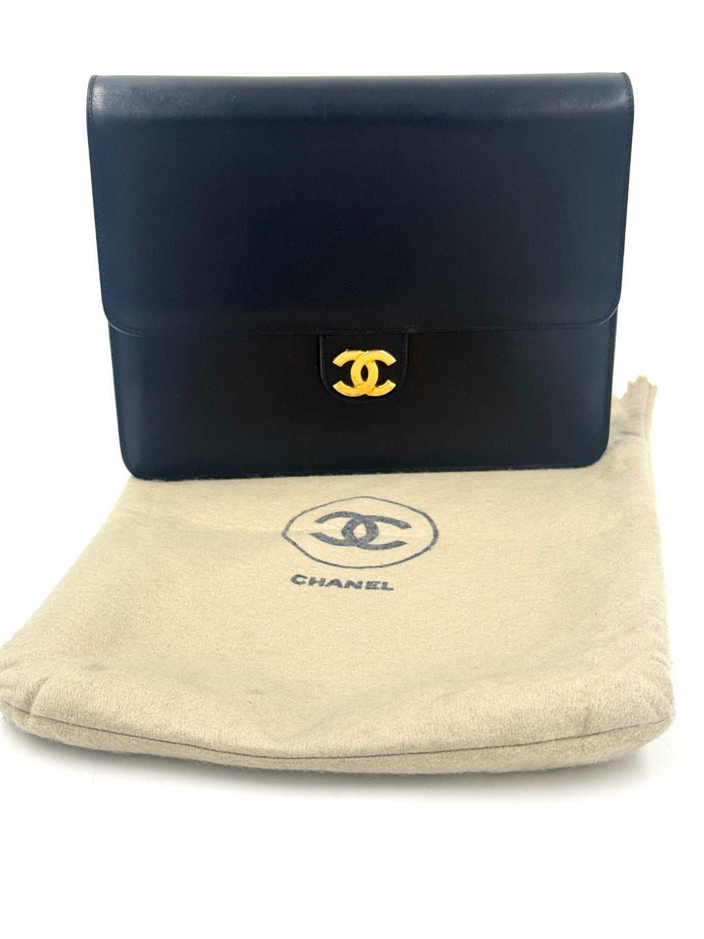 Chanel Square Single Flap Bag 1980s Gold Hardware Pre-Owned Authentic