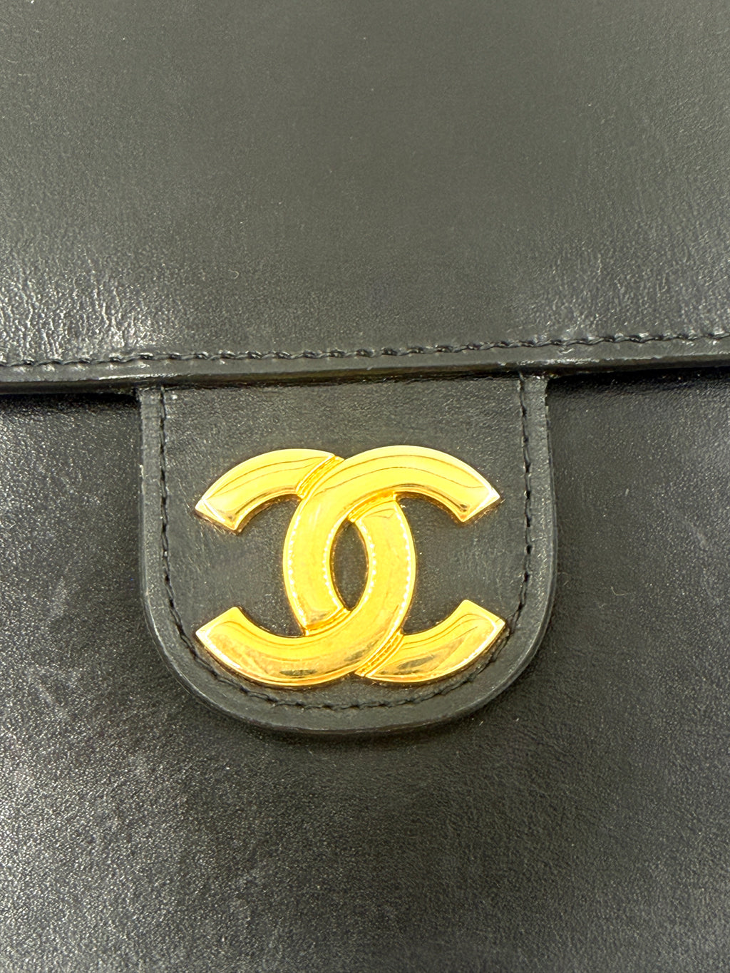 Chanel Square Single Flap Bag 1980s Gold Hardware Pre-Owned Authentic
