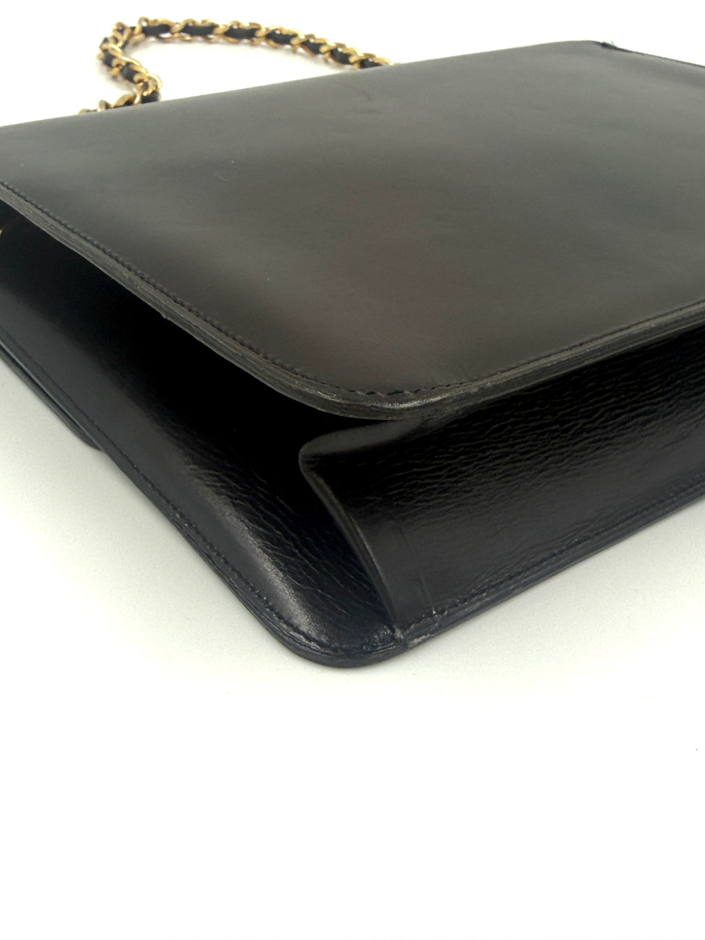 Chanel Square Single Flap Bag 1980s Gold Hardware Pre-Owned Authentic