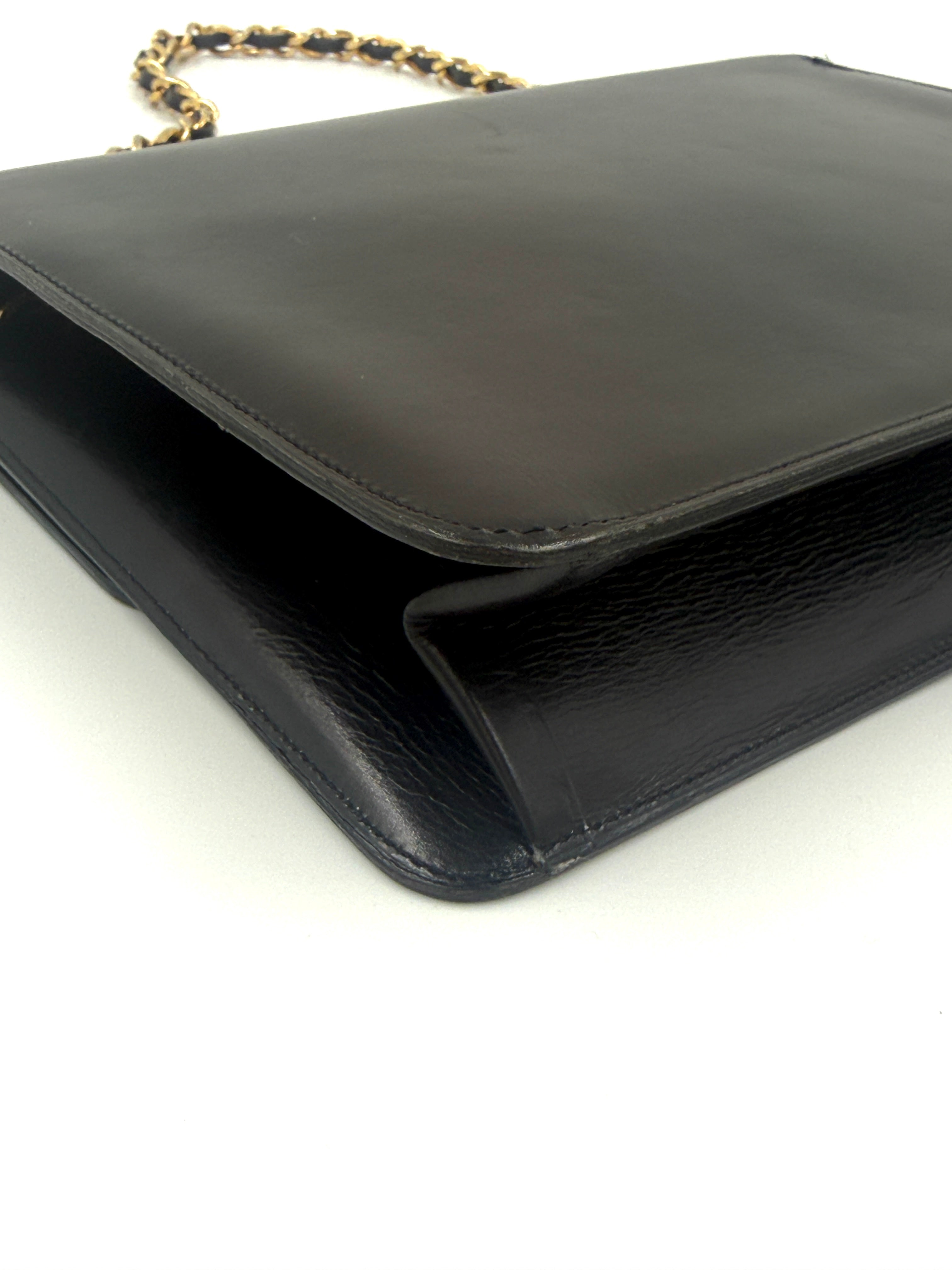 Chanel Square Single Flap Bag 1980s Gold Hardware Pre-Owned Authentic