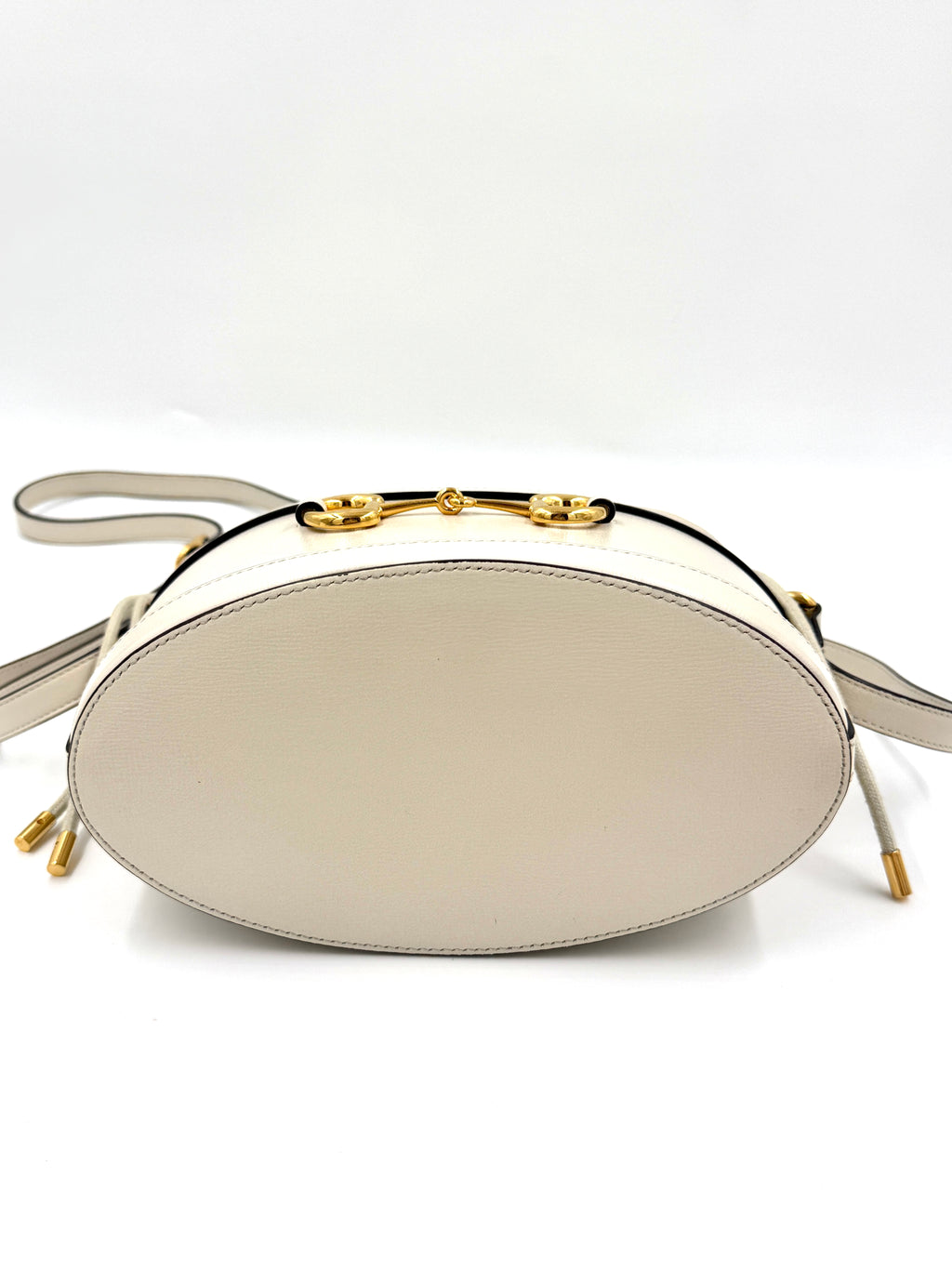 Gucci Leather Horsebit 1955 Bucket Bag with Crossbody Strap Pre Owned Authentic