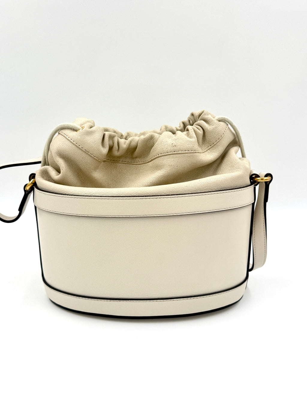 Gucci Leather Horsebit 1955 Bucket Bag with Crossbody Strap Pre Owned Authentic