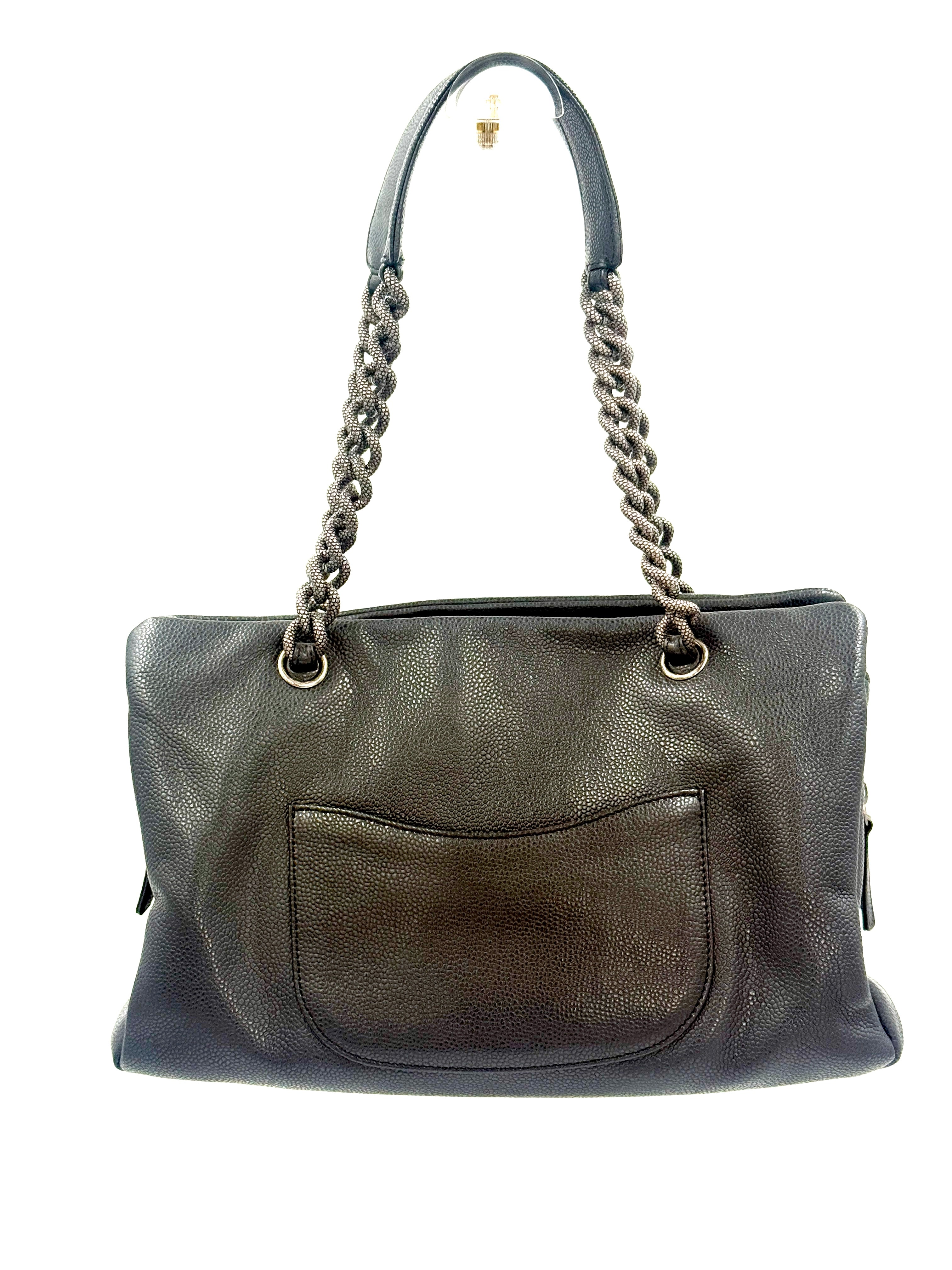 Chanel 31 Tote Charcoal Caviar Leather Medium Pre-Owned Authentic