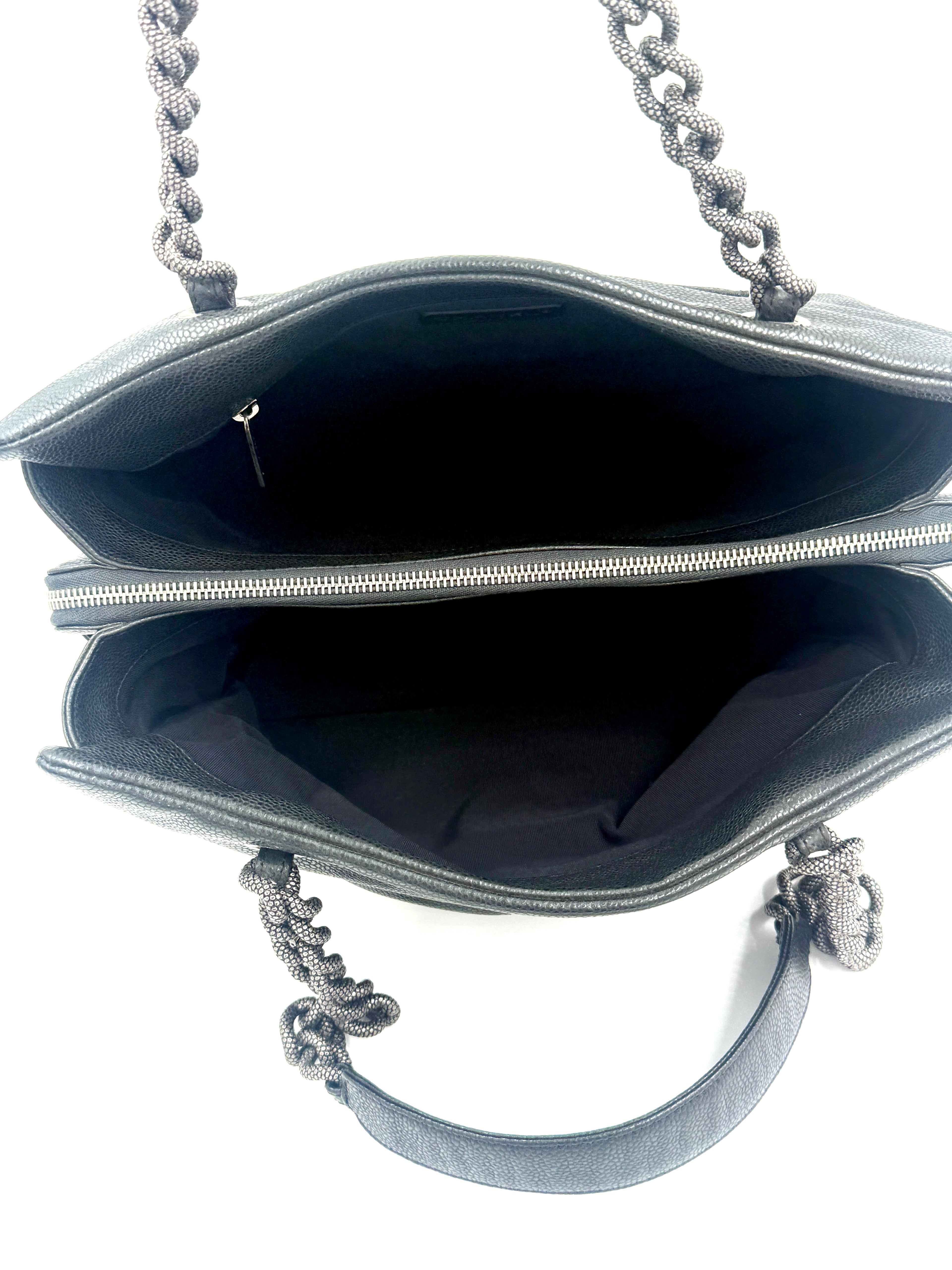 Chanel 31 Tote Charcoal Caviar Leather Medium Pre-Owned Authentic