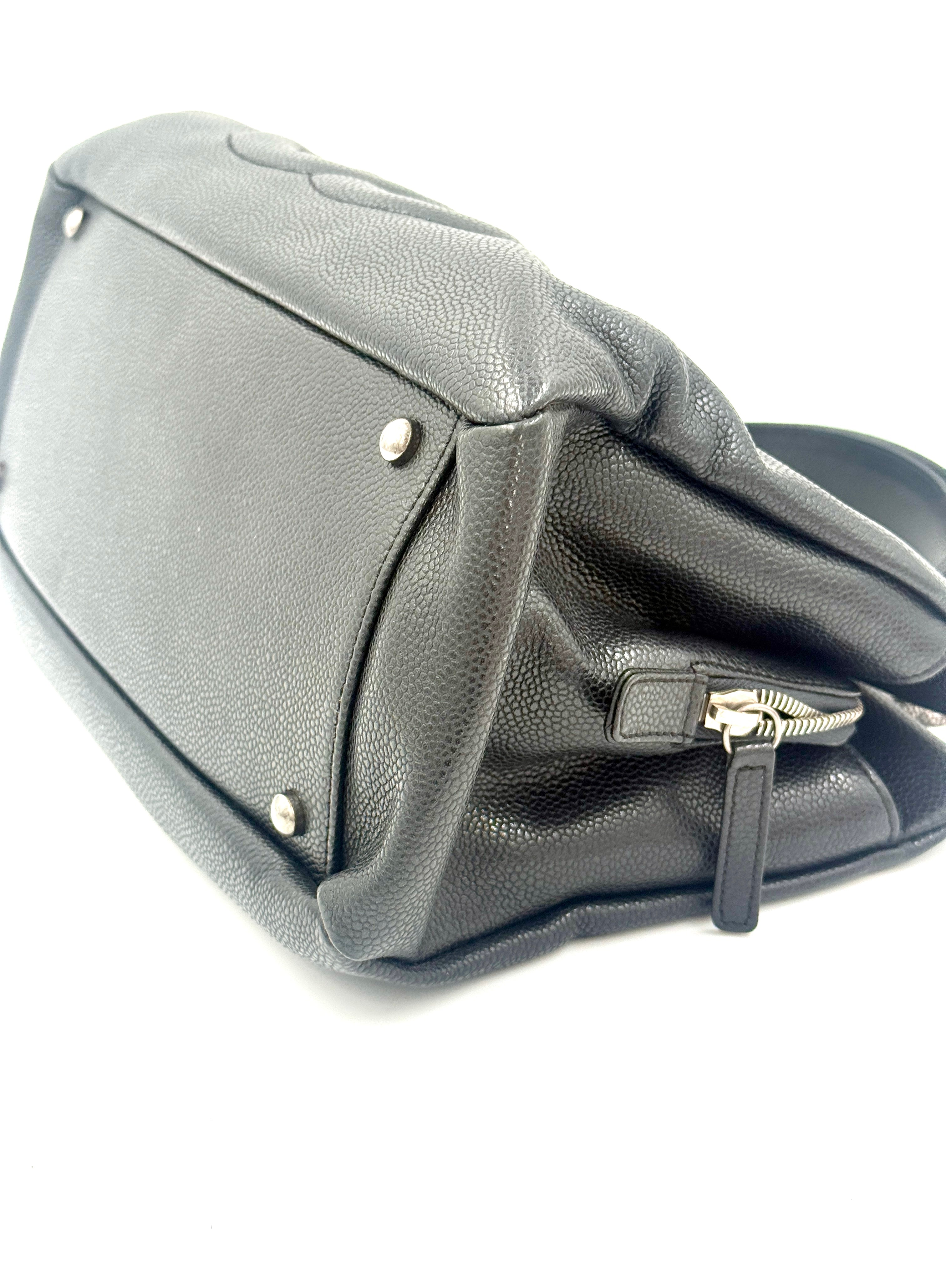 Chanel 31 Tote Charcoal Caviar Leather Medium Pre-Owned Authentic