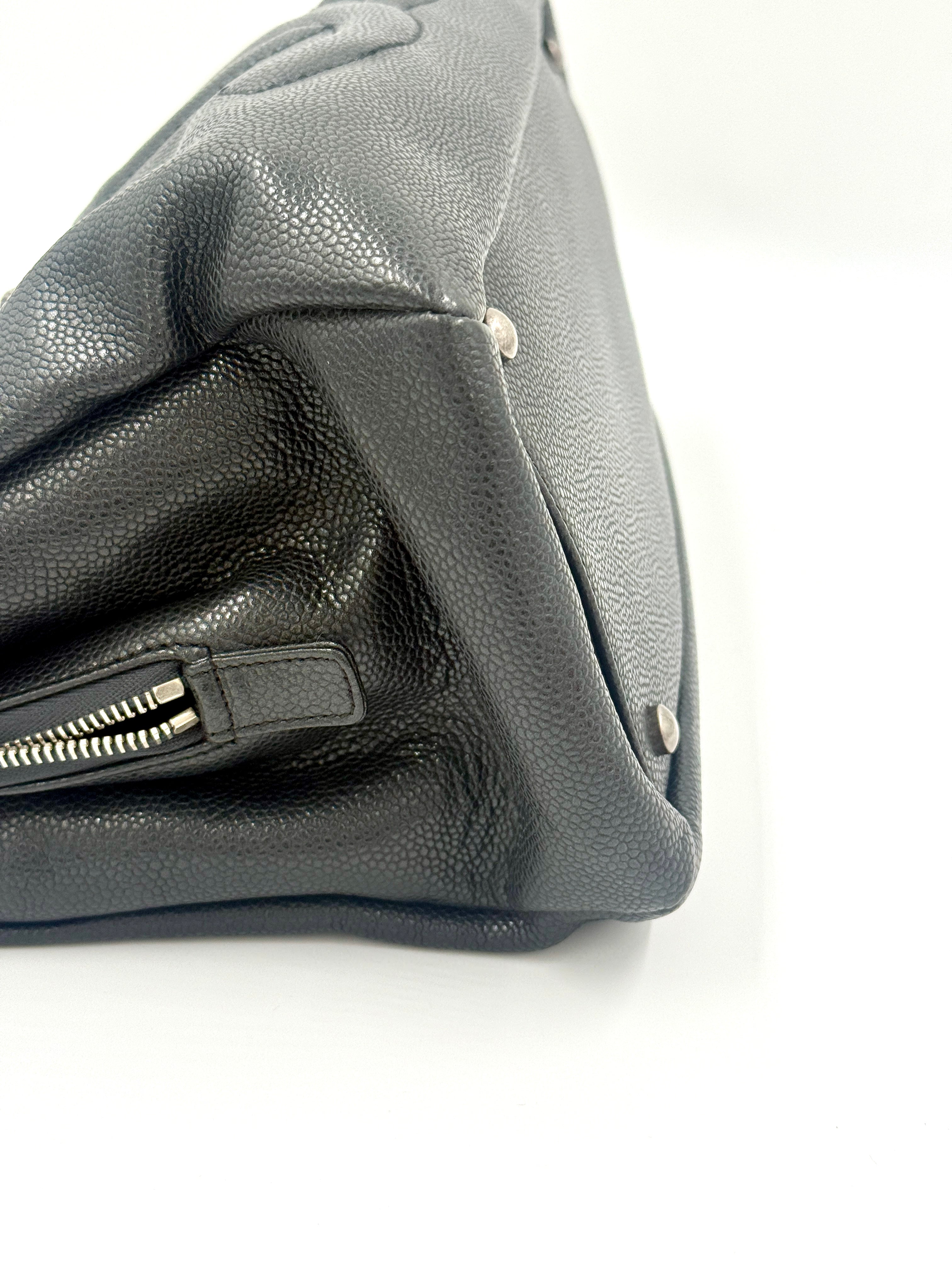 Chanel 31 Tote Charcoal Caviar Leather Medium Pre-Owned Authentic