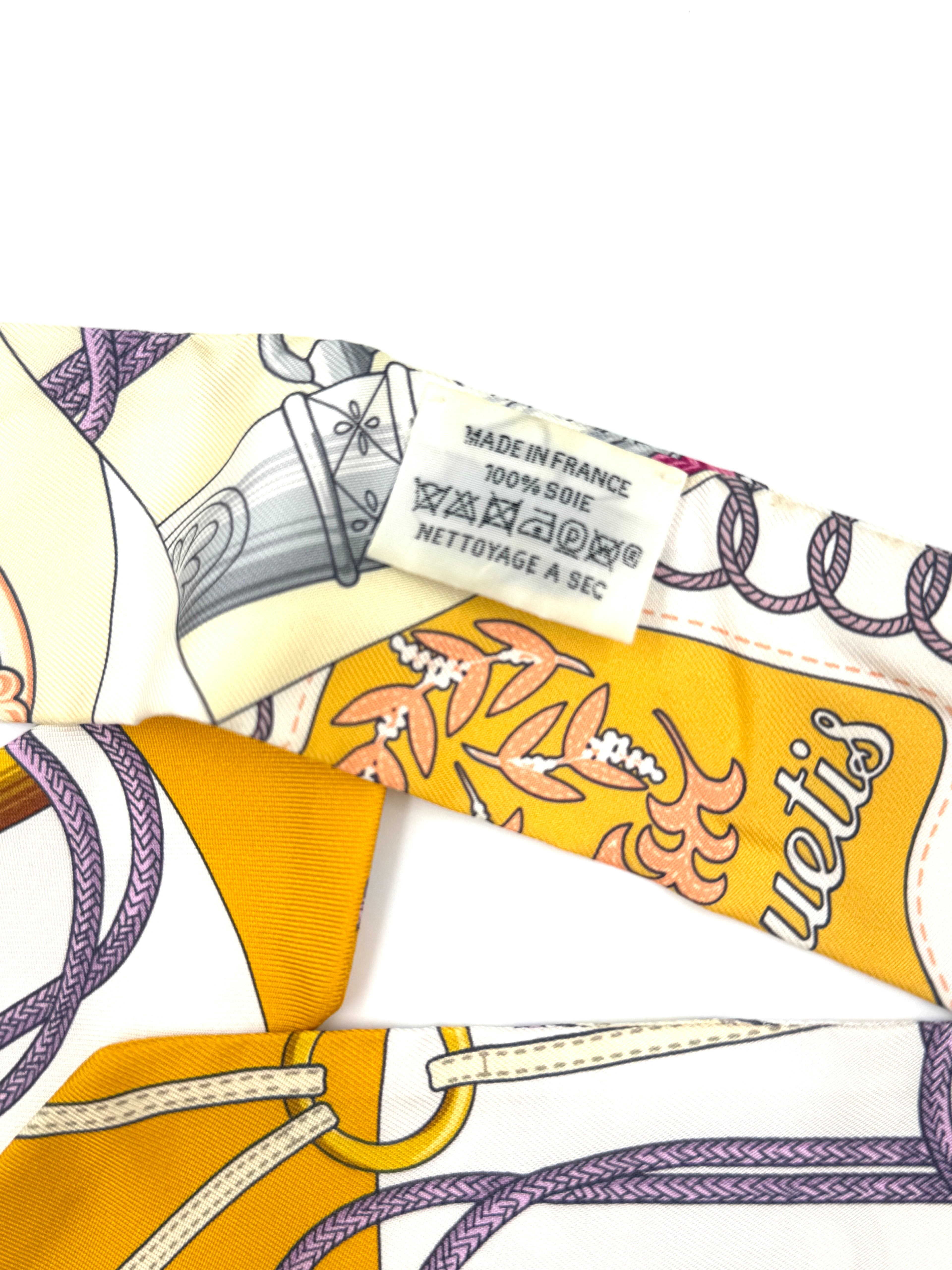 Hermès Cliquetis Silk Twilly Scarf Pre Owned Authentic