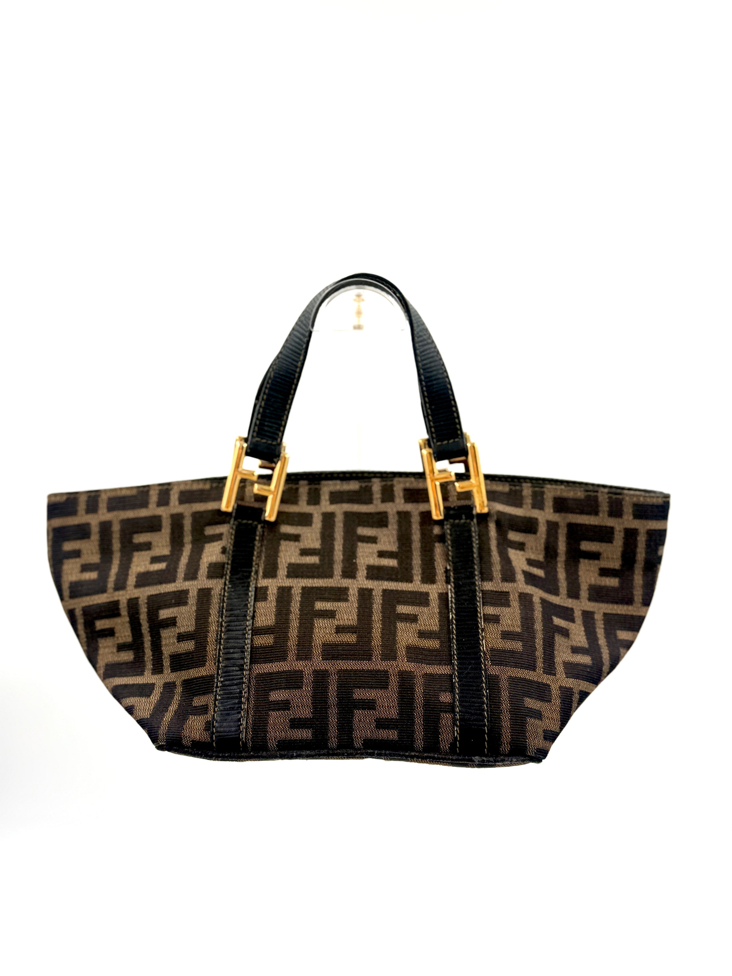 Fendi Zucca Canvas Zip Tote Pre Owned Authentic