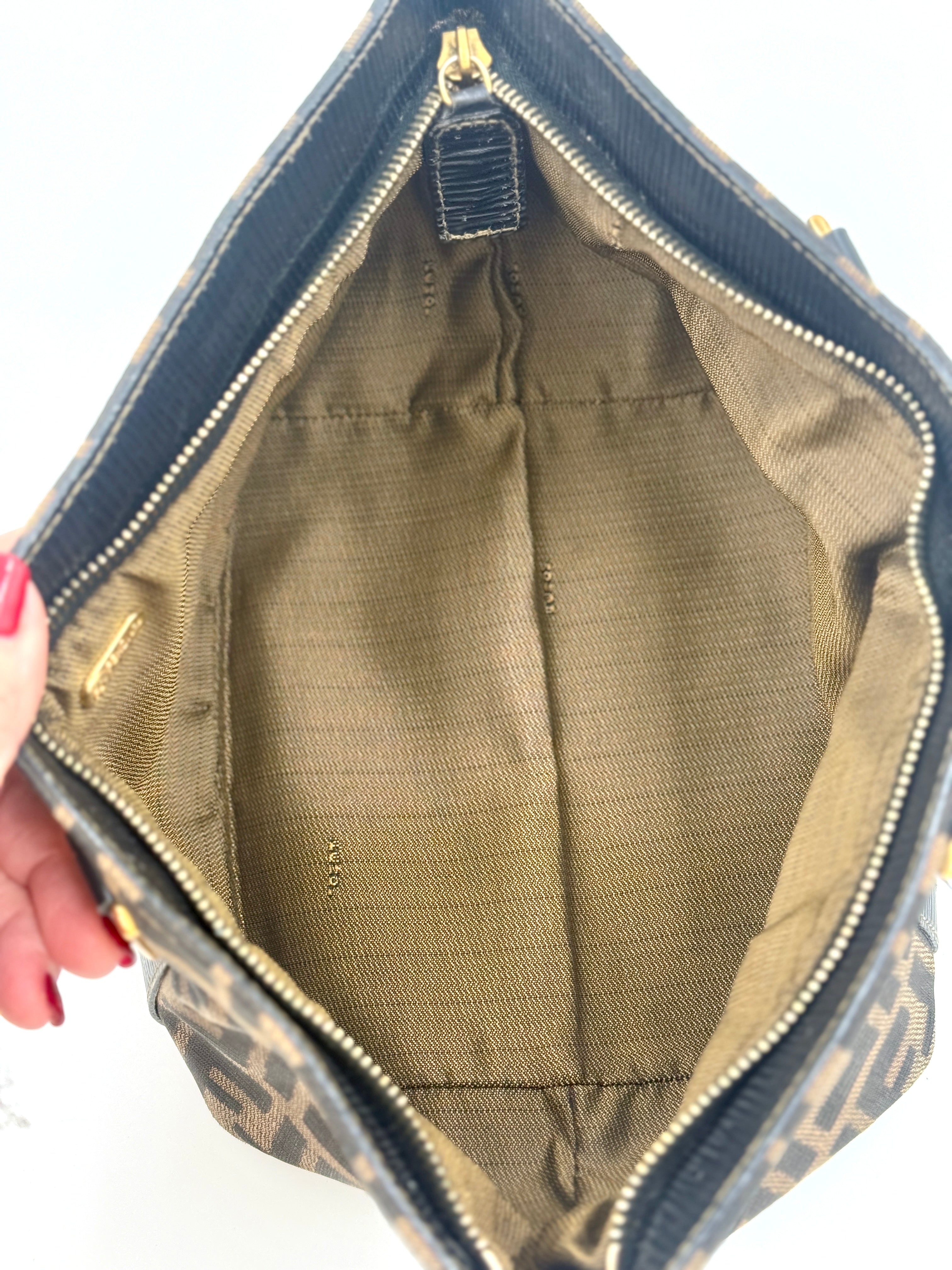 Fendi Zucca Canvas Zip Tote Pre Owned Authentic