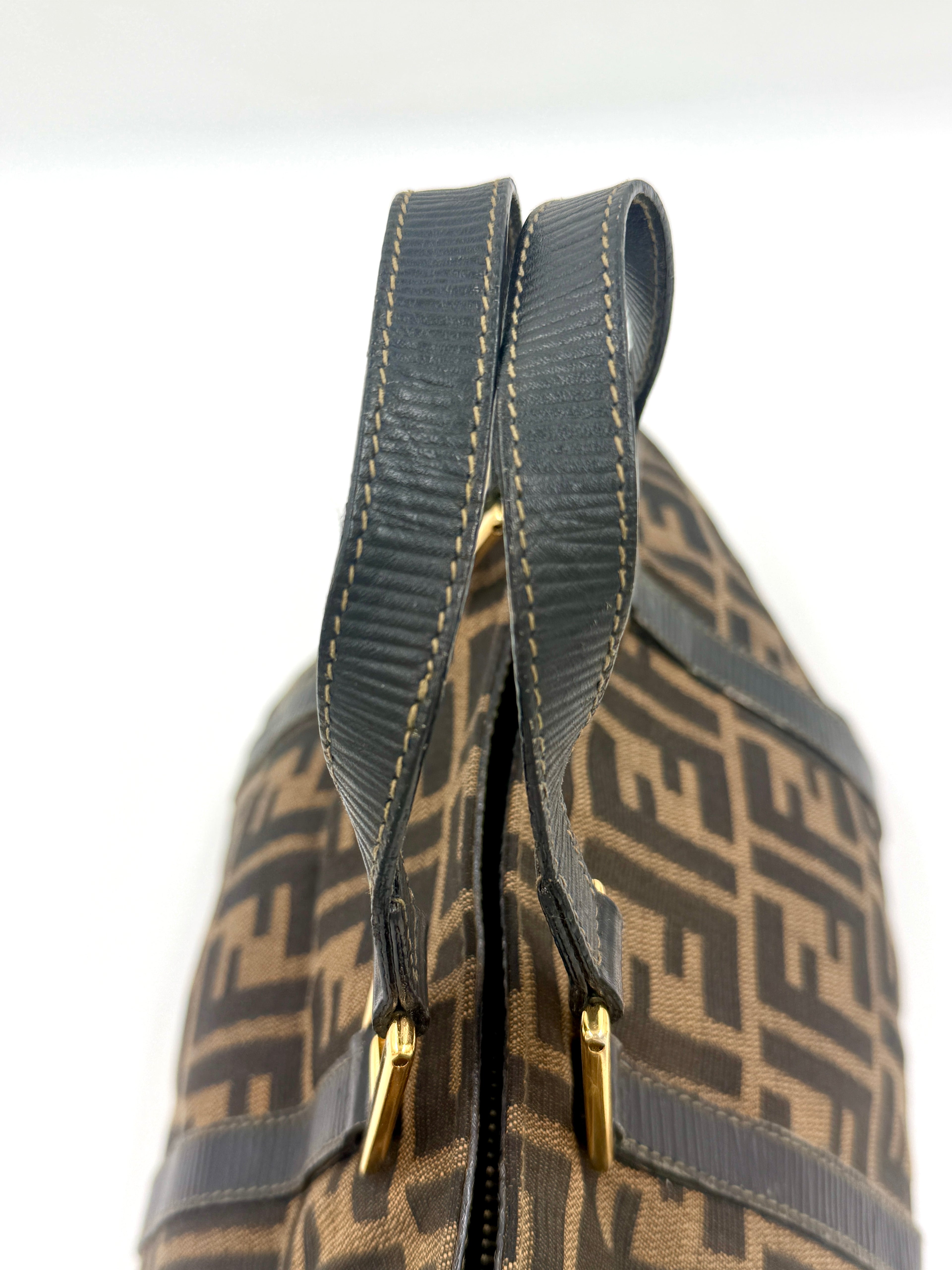 Fendi Zucca Canvas Zip Tote Pre Owned Authentic