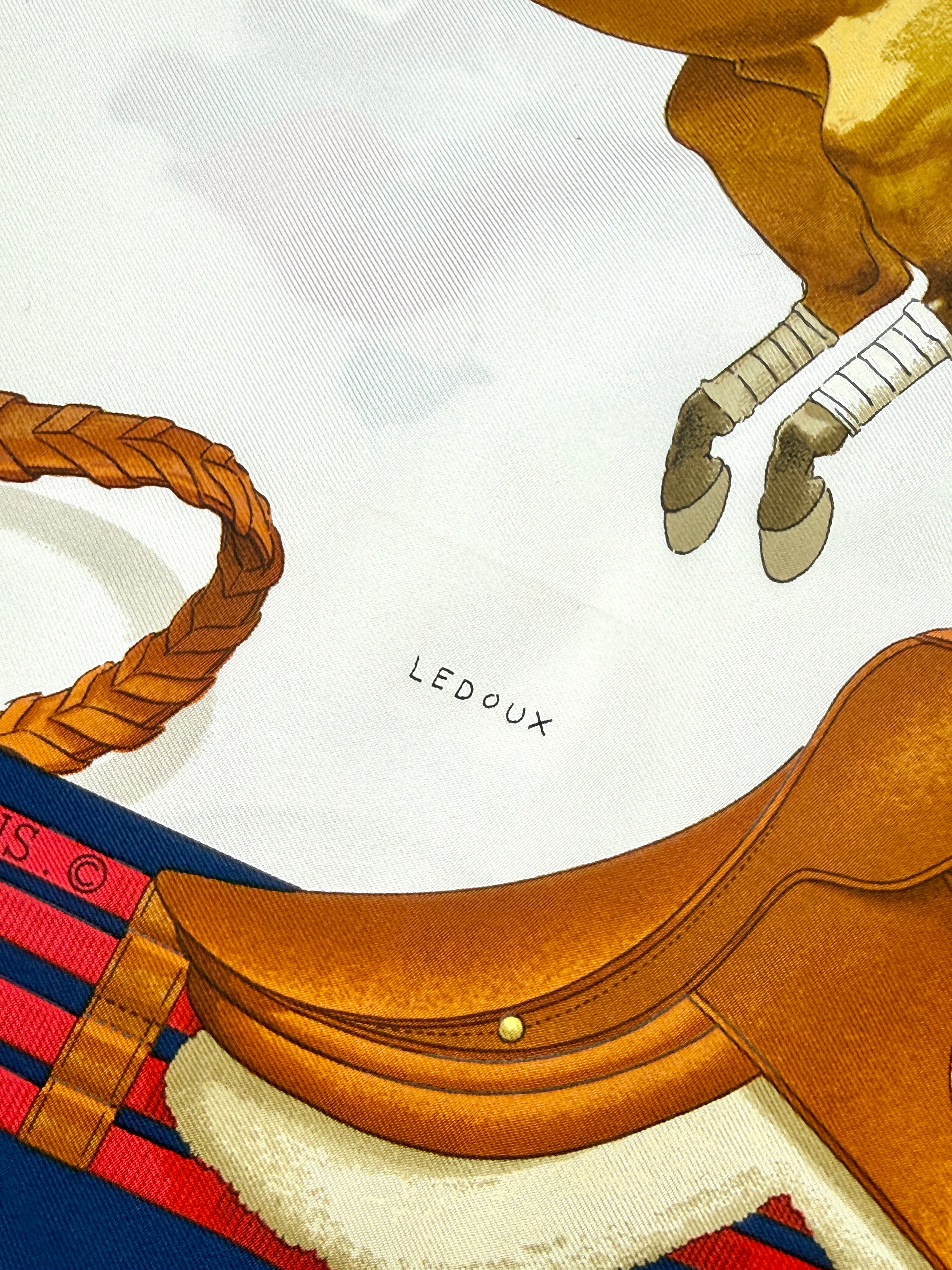 Hermès Silk Scarf "Jumping" by Philippe Ledoux Pre Owned Authentic