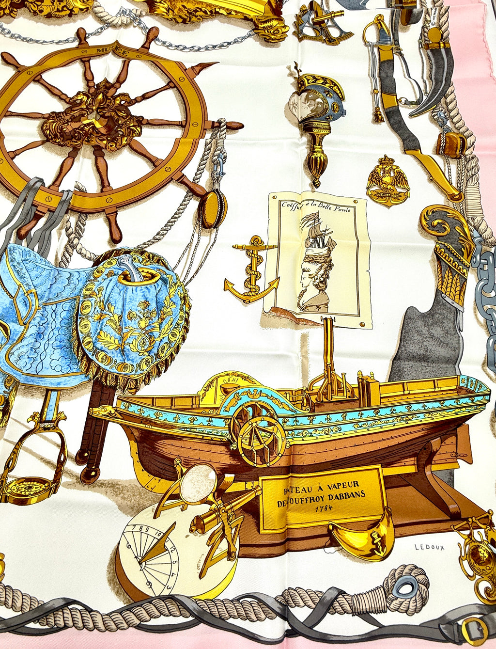 Hermès Vintage Silk Scarf "Musée" by Philippe Ledoux Pre Owned Authentic