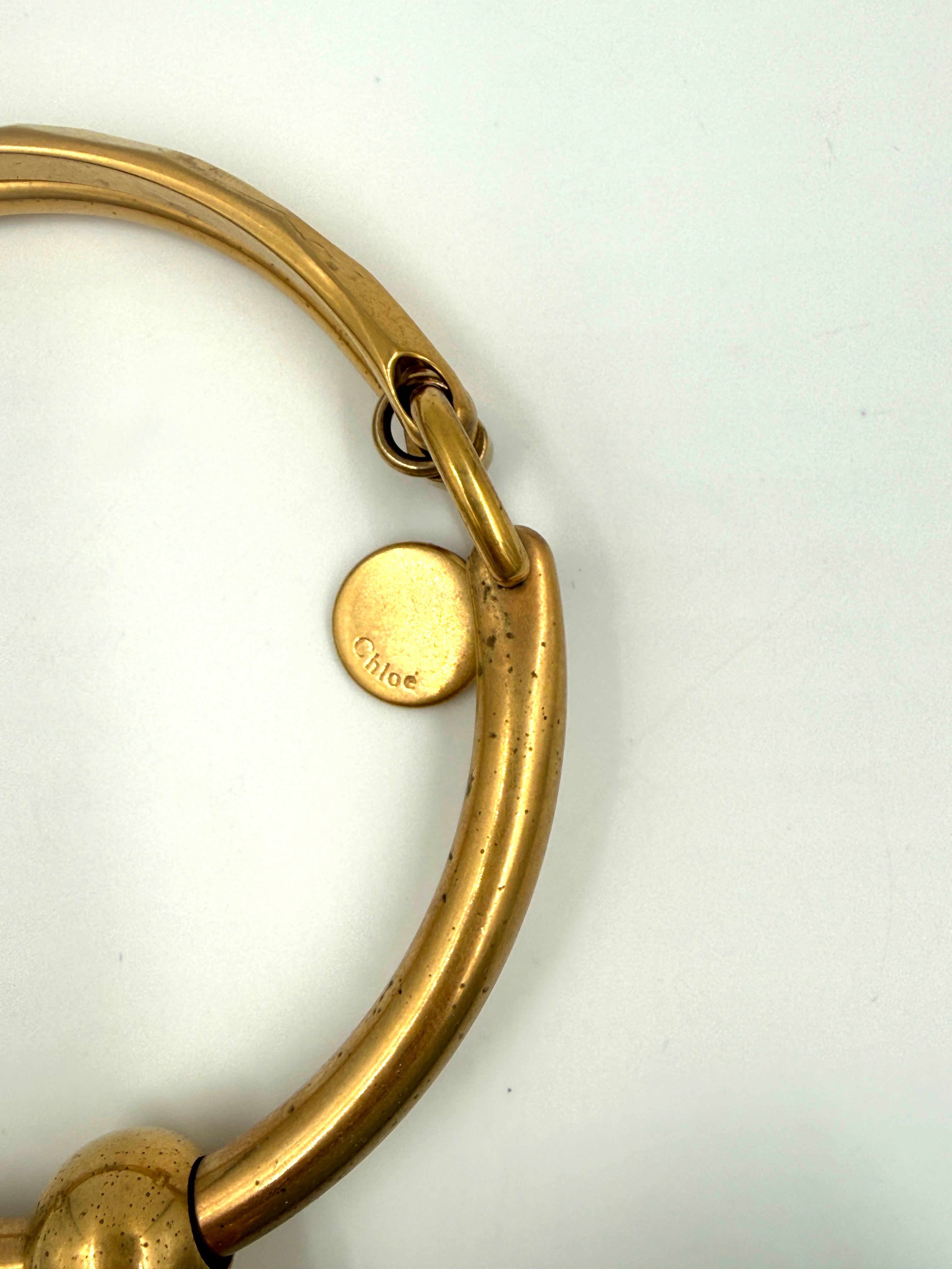 CHLOE Grey Leather/Suede  Nile Bracelet Bag Pre Owned Authentic