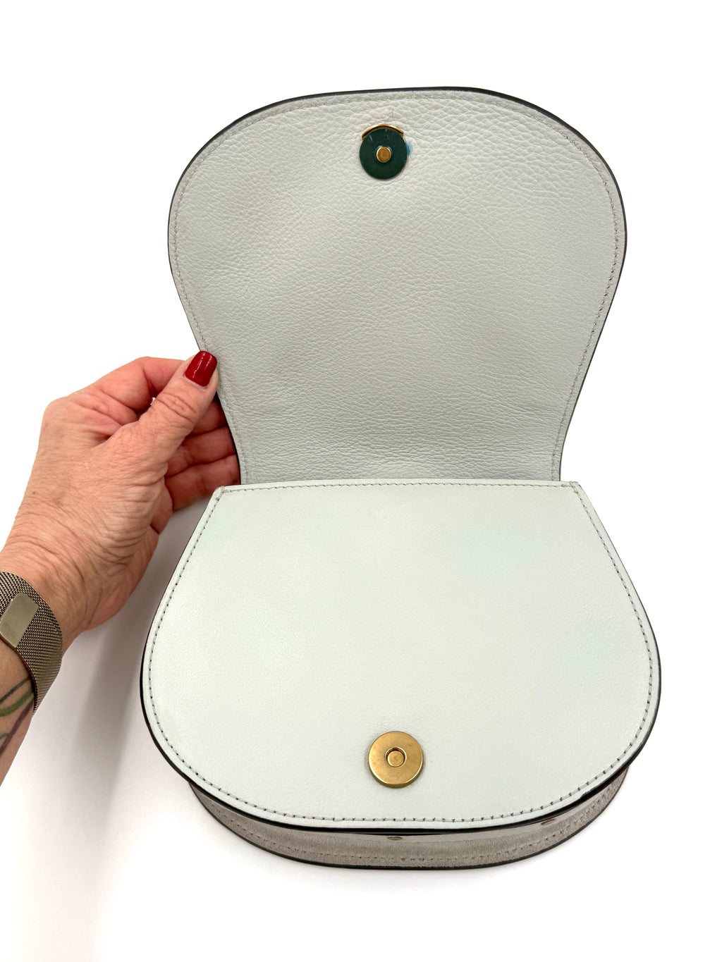 CHLOE Grey Leather/Suede  Nile Bracelet Bag Pre Owned Authentic