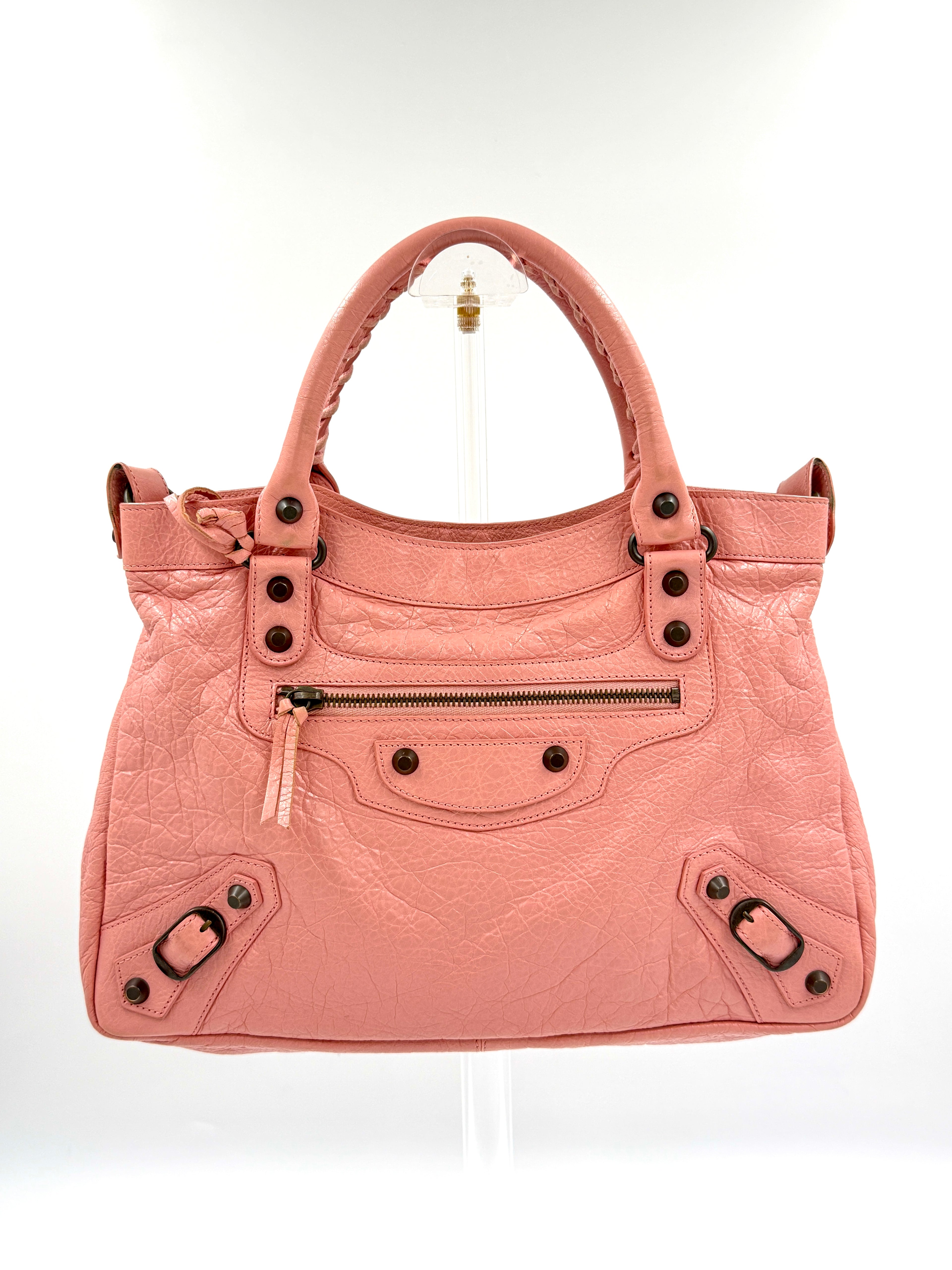 Balenciaga Pink Agneau Classic City Bag Pre Owned Authentic