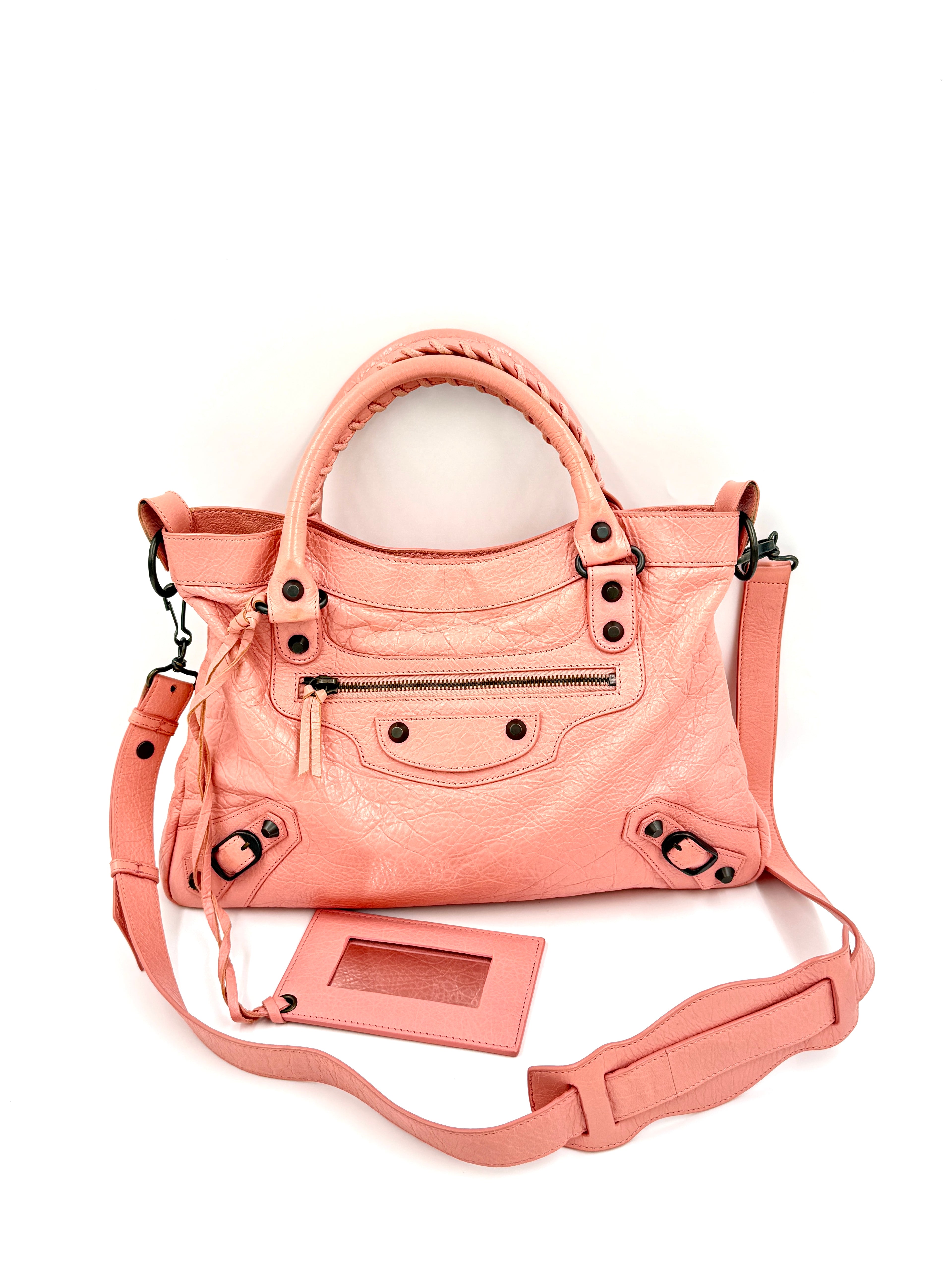 Balenciaga Pink Agneau Classic City Bag Pre Owned Authentic