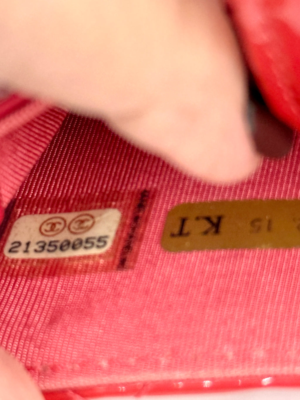 Chanel Red Patent Leather Quilted Card Holder Like New Pre Owned Authentic