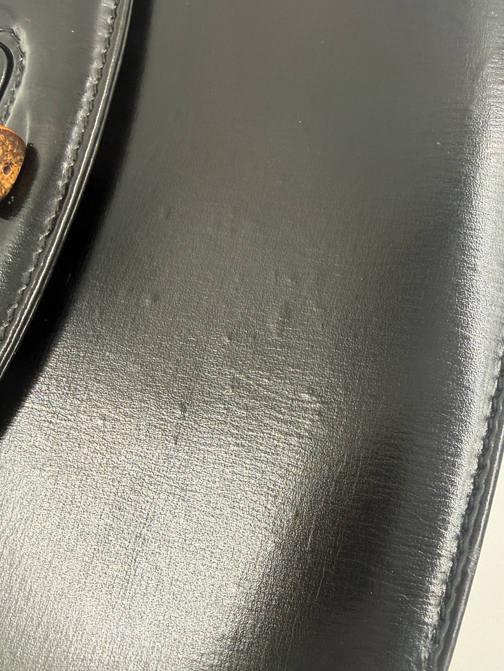 Gucci Black 1947 Bamboo Handle Small Pre Loved Authentic