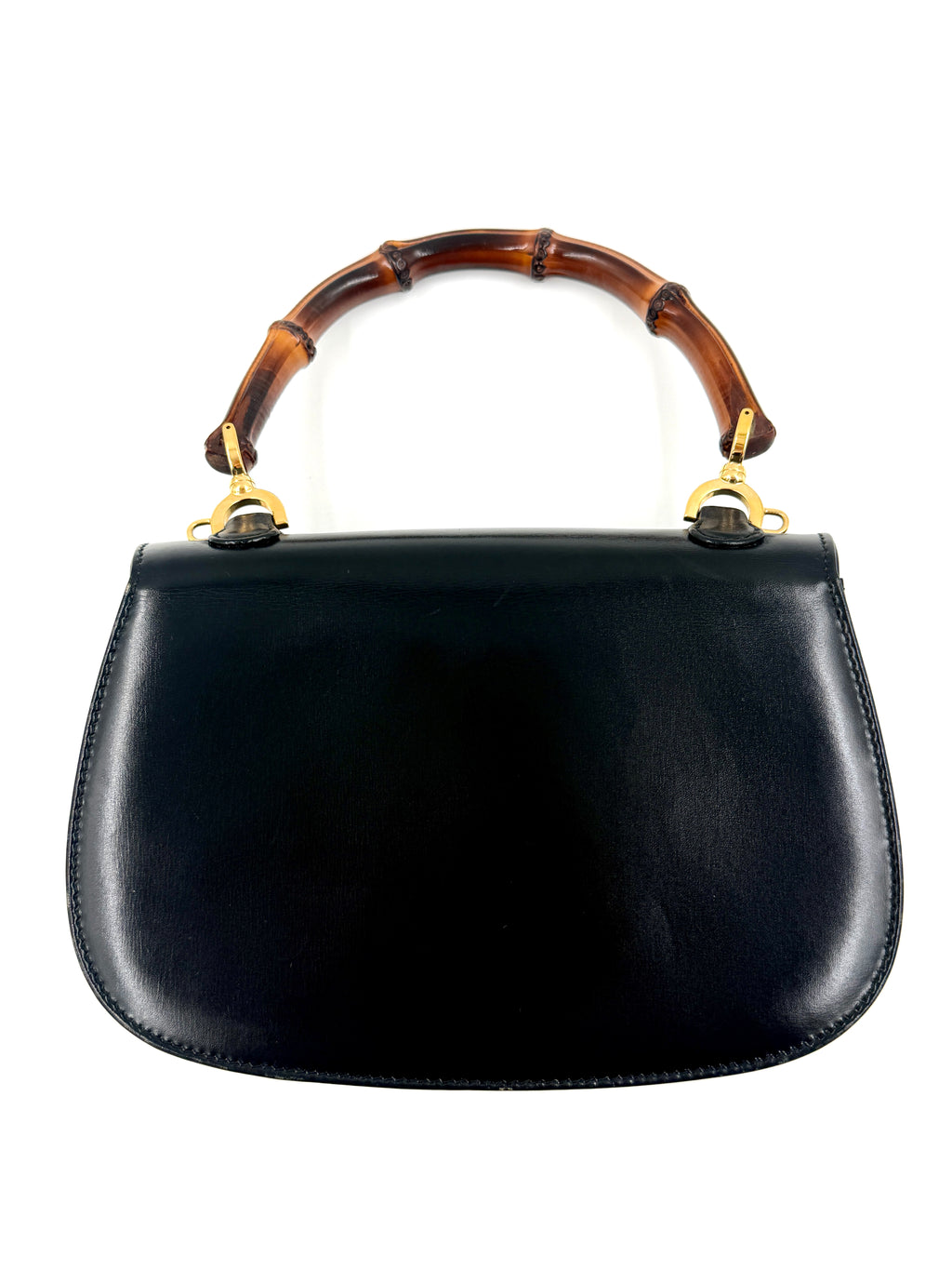 Gucci Black 1947 Bamboo Handle Small Pre Loved Authentic
