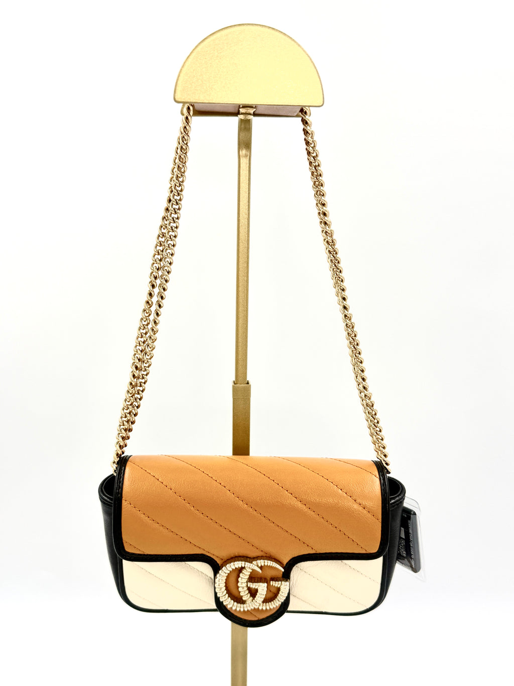 GUCCI Double G Marmont Small Tri Color with Gold Hardware Pre Owned Authentic