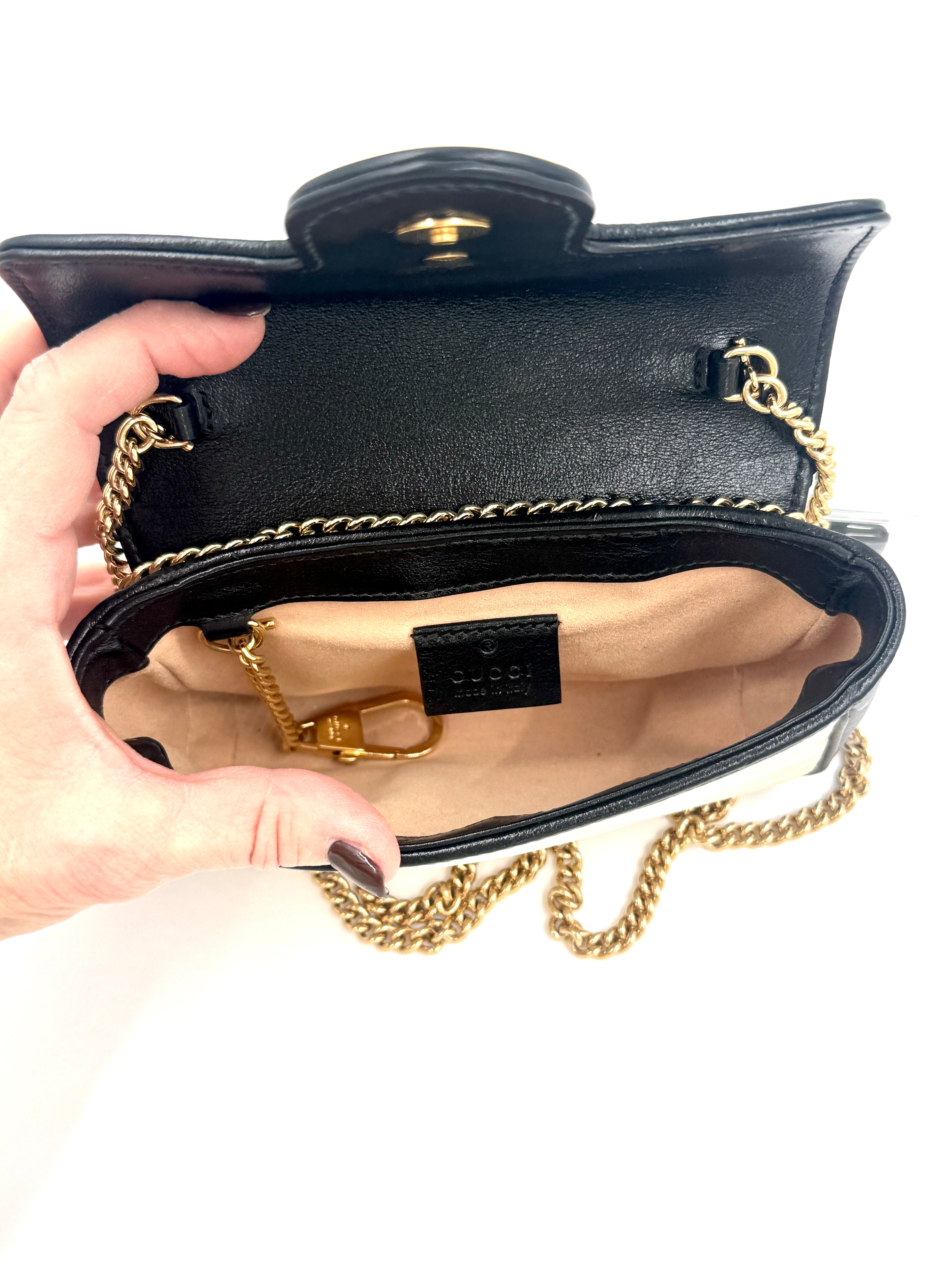 GUCCI Double G Marmont Small Tri Color with Gold Hardware Pre Owned Authentic