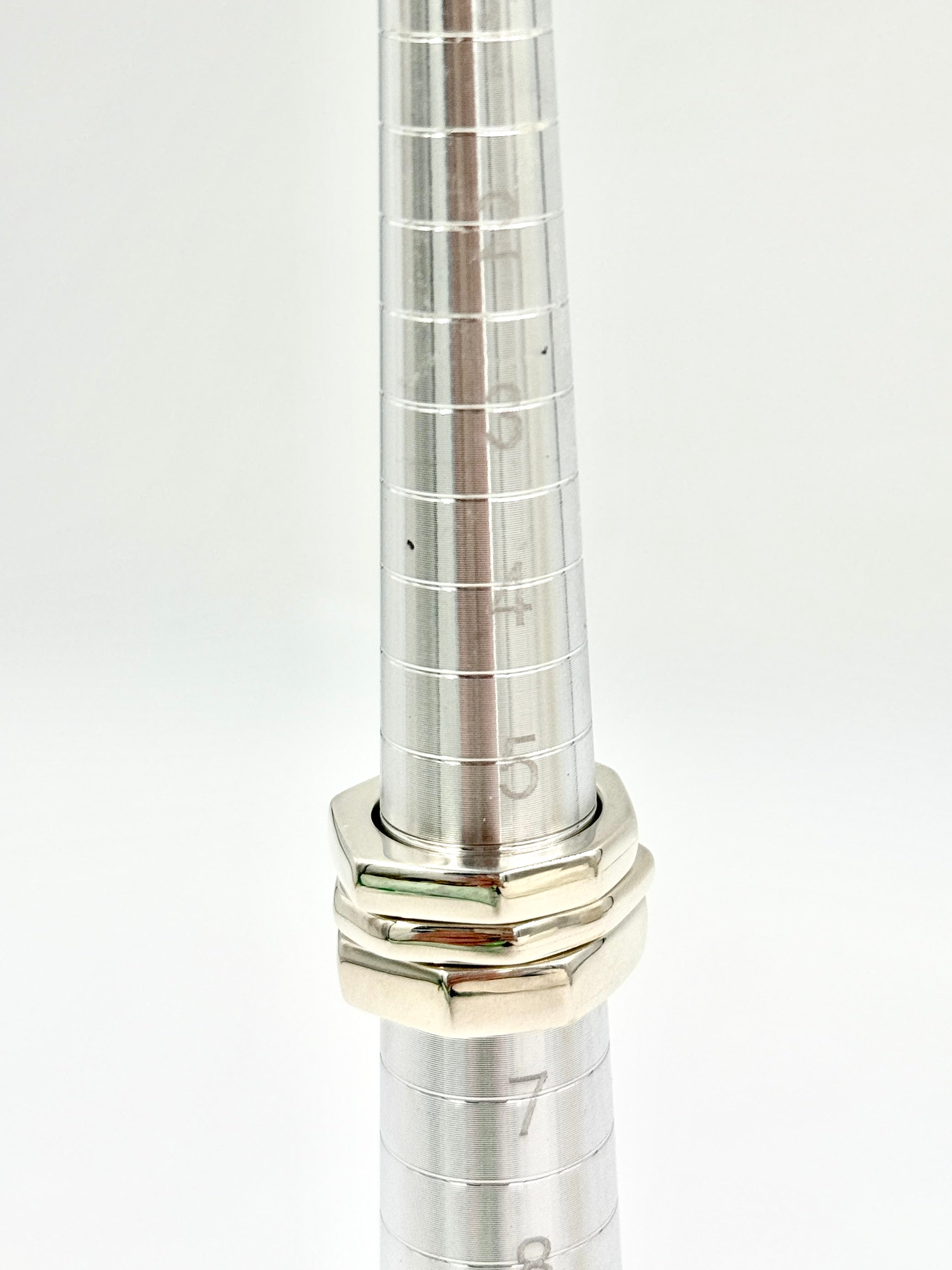 Gucci Octagonal Ring Trio in Silver Pre Owned Authentic