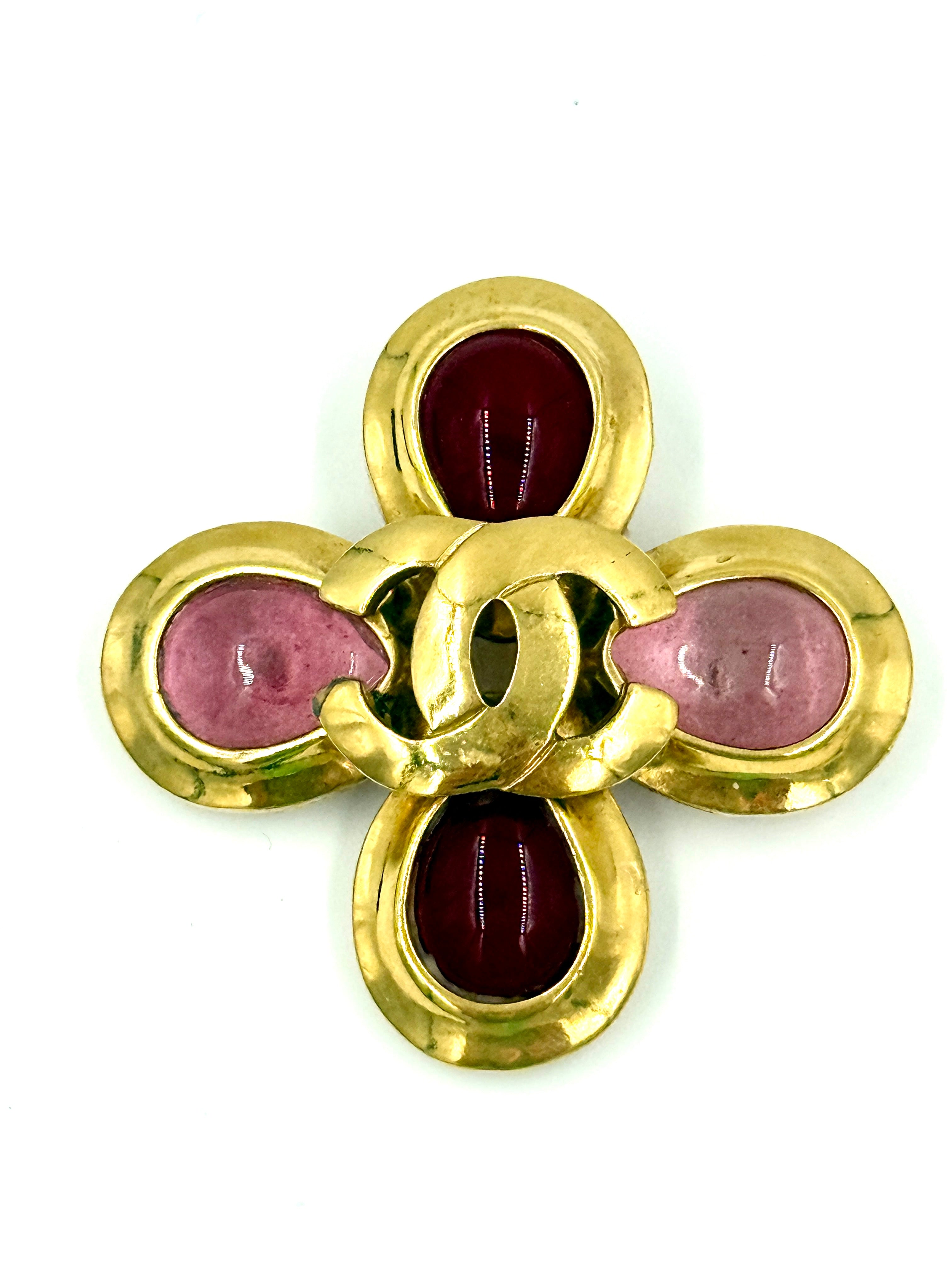 Chanel Vintage Gripoix CC Pin & Brooch Pre Owned Authentic