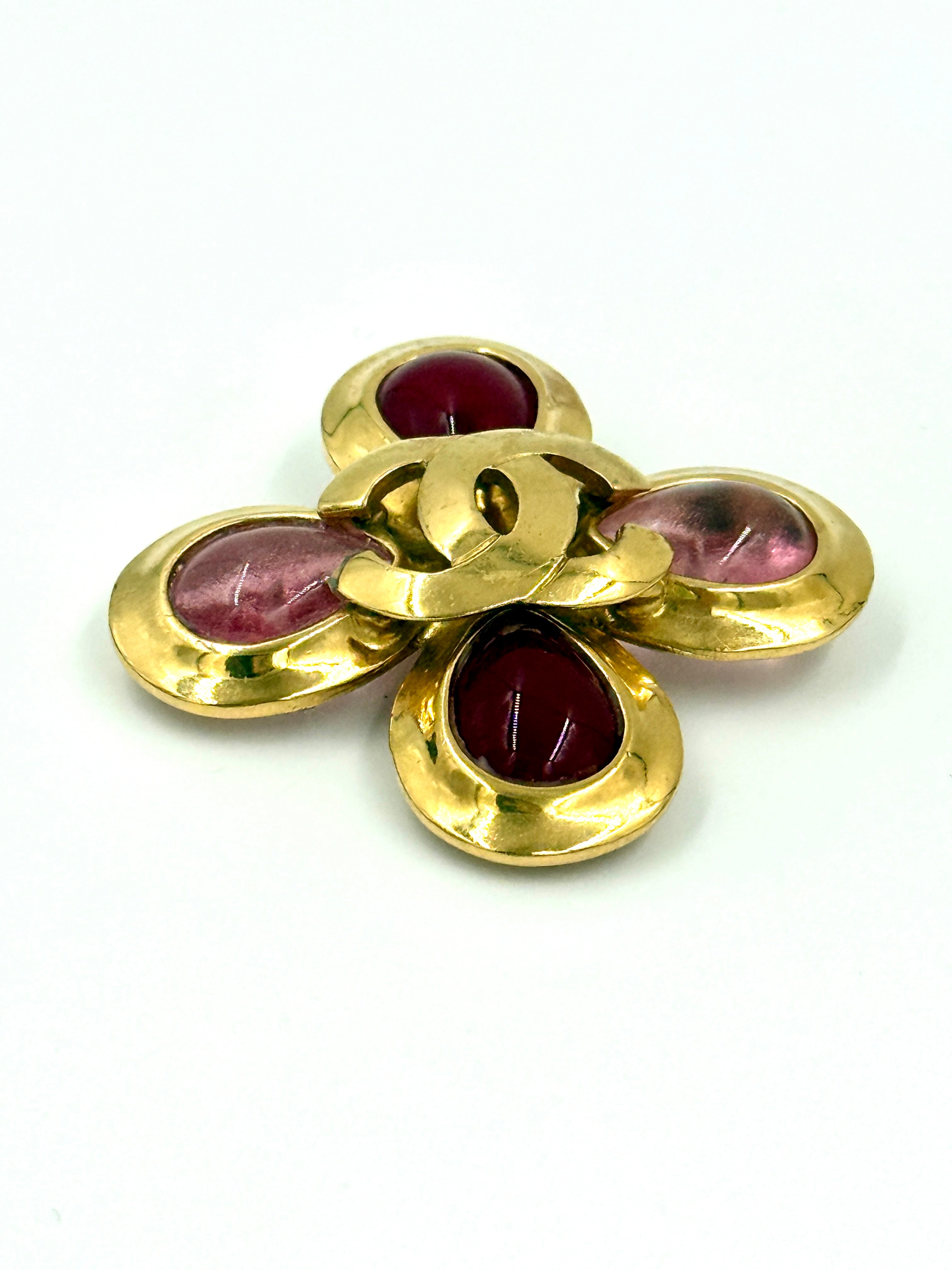 Chanel Vintage Gripoix CC Pin & Brooch Pre Owned Authentic