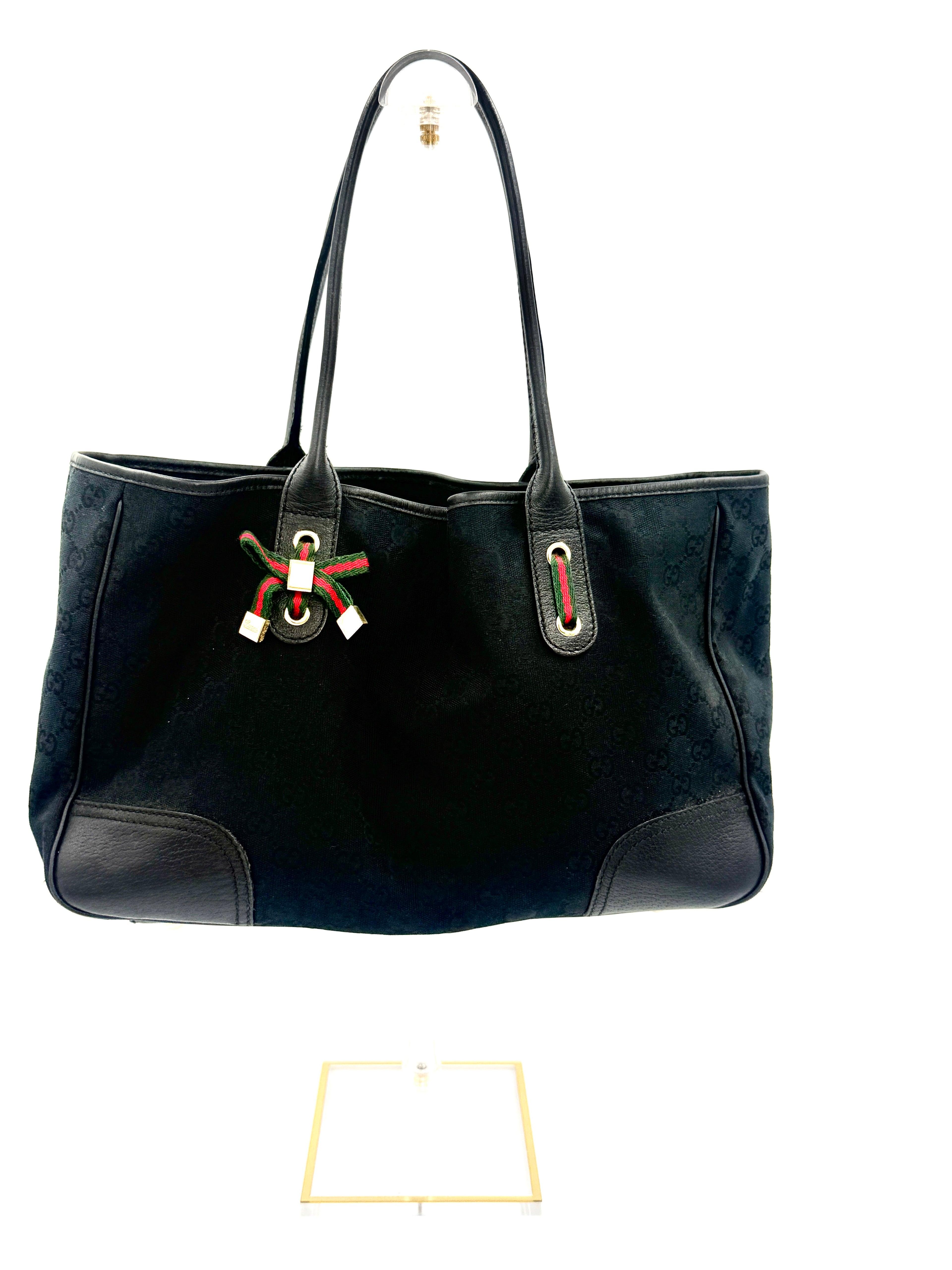 Pre-Owned Gucci Monogram Medium Princy Tote Black - Authenticated