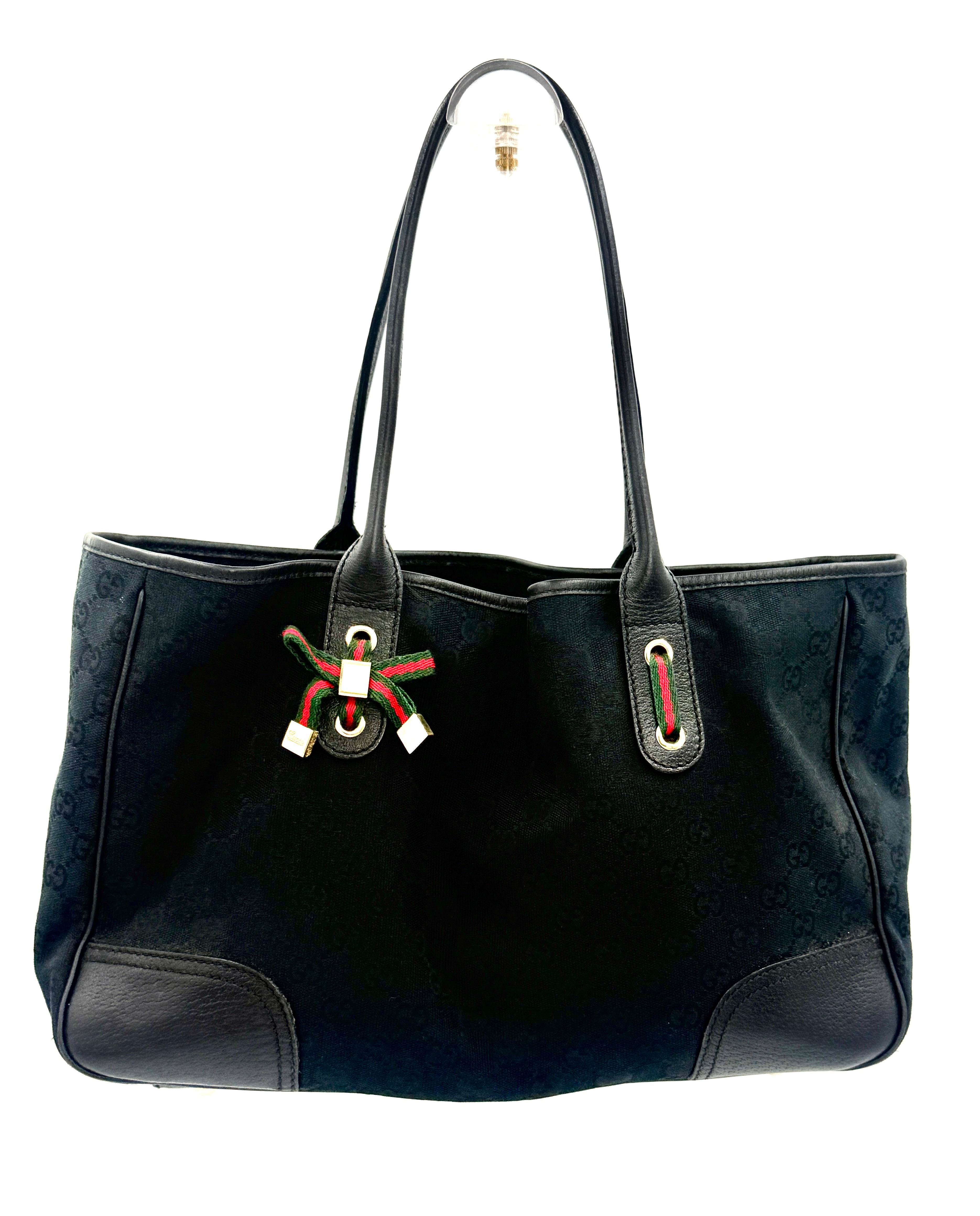 Pre-Owned Gucci Monogram Medium Princy Tote Black - Authenticated