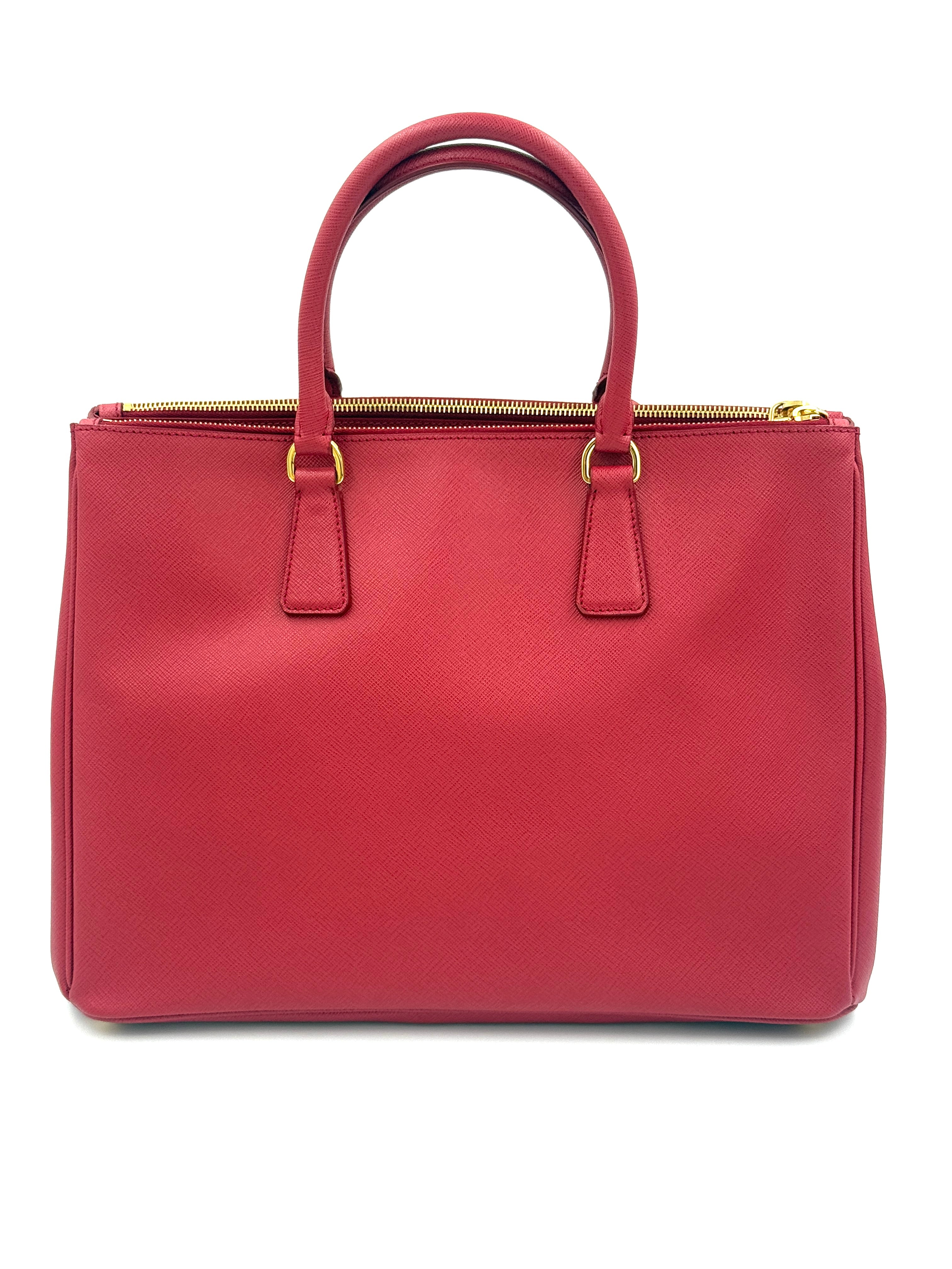 Prada Large Galleria Saffiano Leather in Red Pre Owned Authentic
