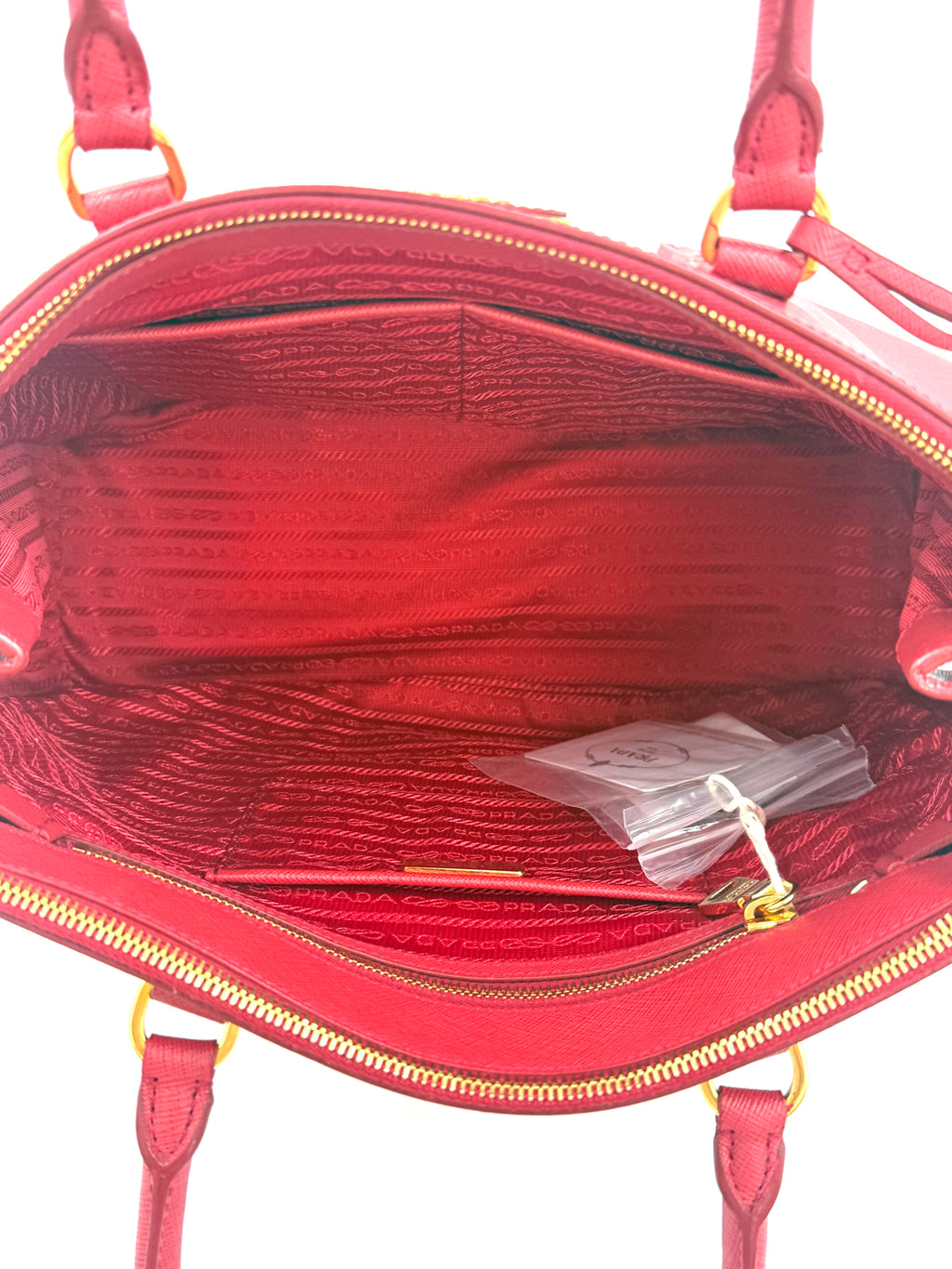 Prada Large Galleria Saffiano Leather in Red Pre Owned Authentic