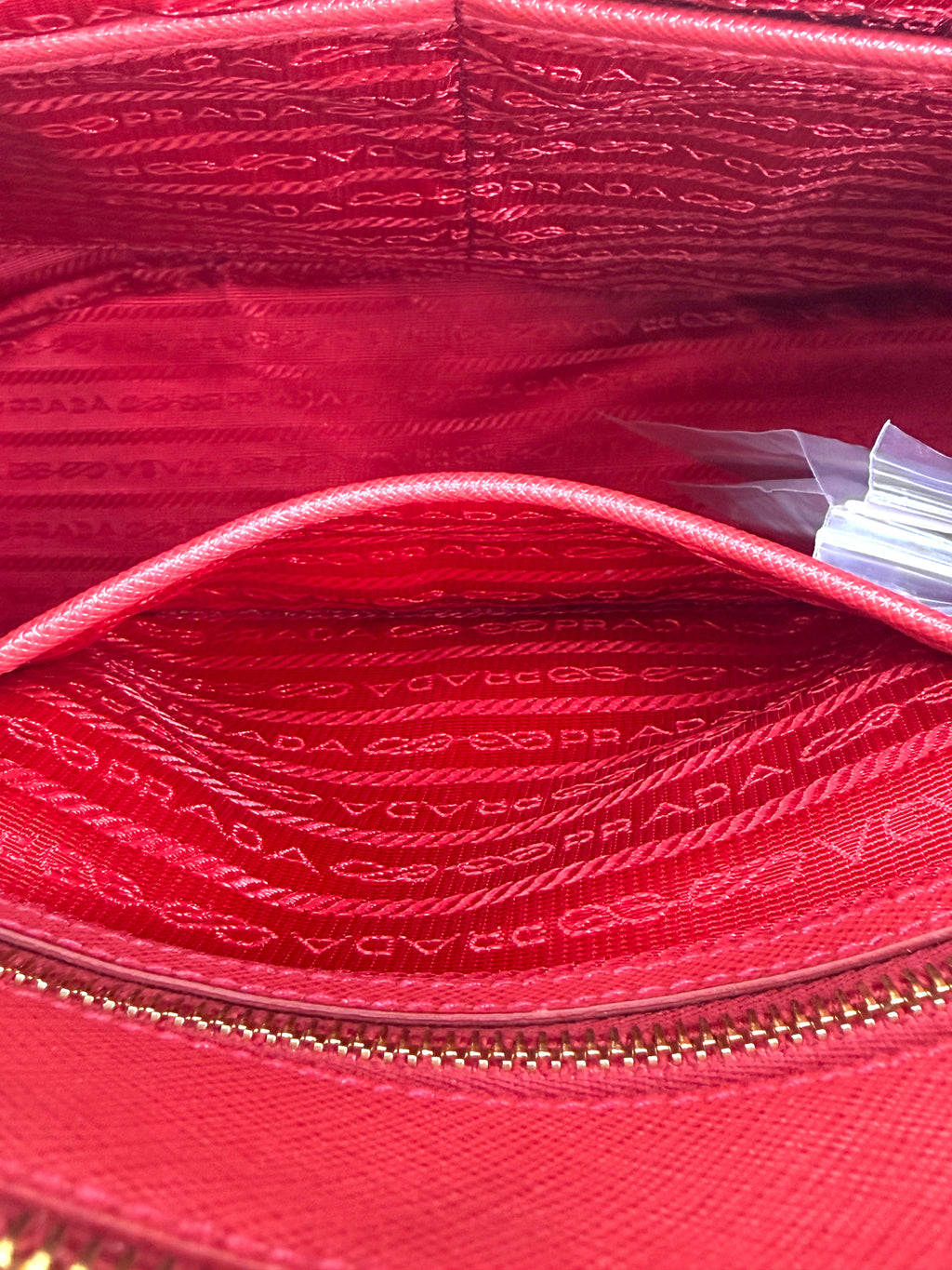 Prada Large Galleria Saffiano Leather in Red Pre Owned Authentic