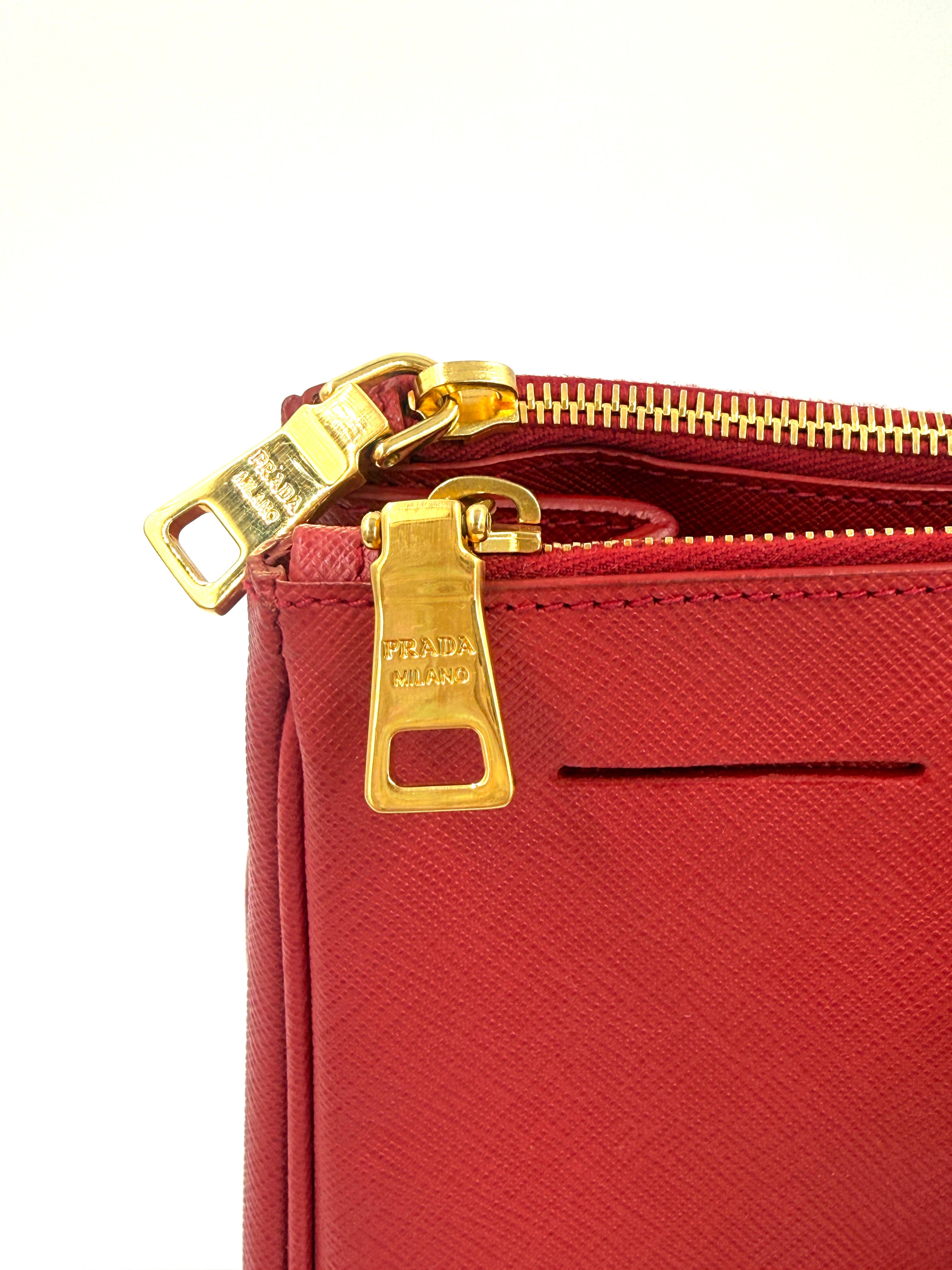 Prada Large Galleria Saffiano Leather in Red Pre Owned Authentic