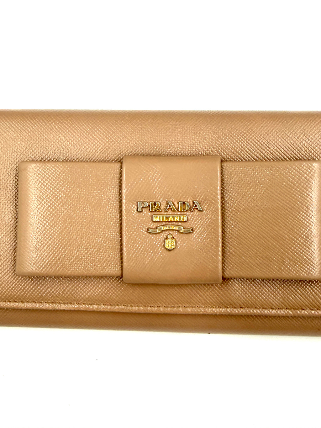 Prada Galleria Saffiano Leather in Beige with Coordinating Wallet Pre Owned Authentic