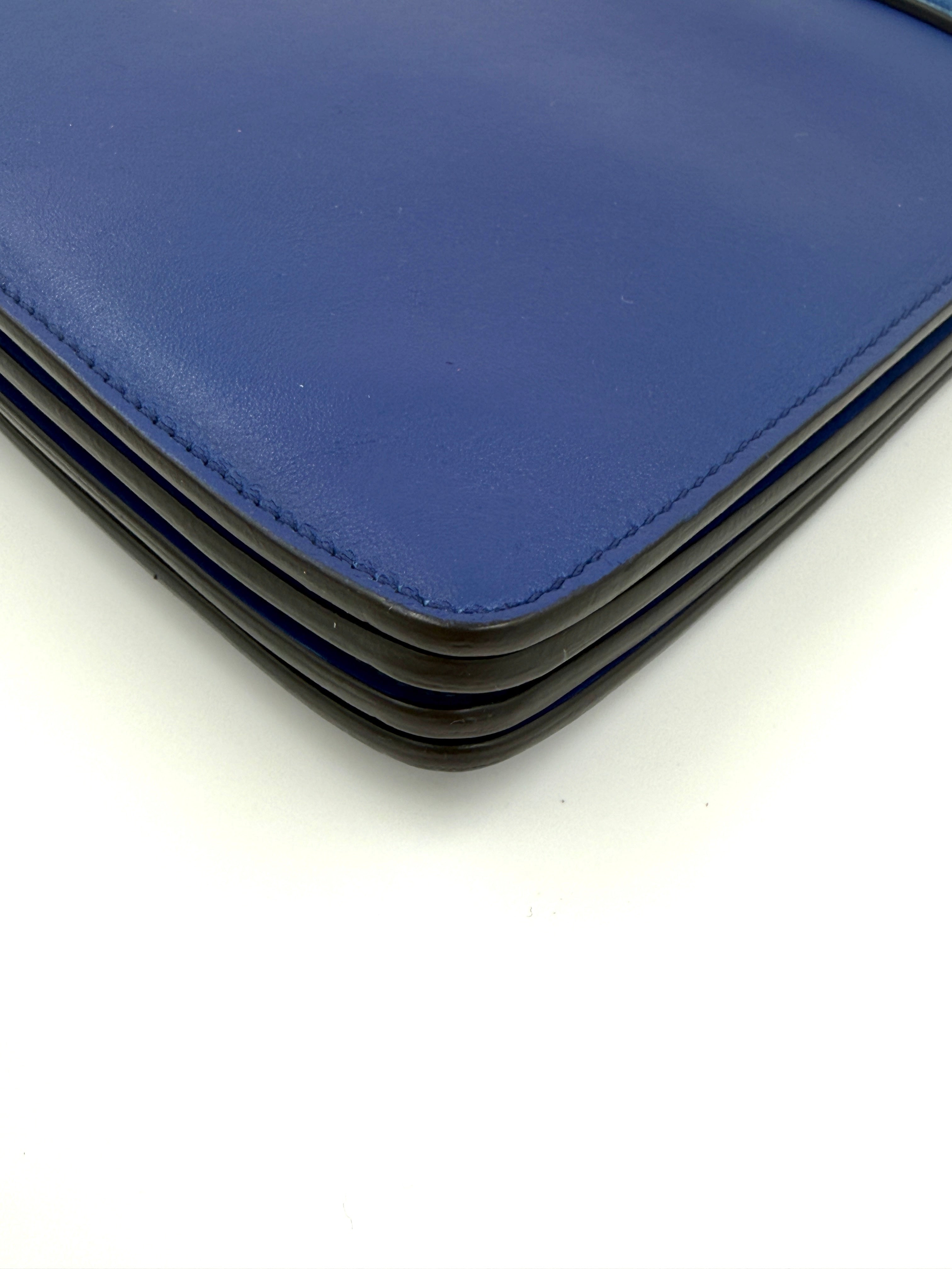 Chloe Faye Suede and Leather Mixed Metal Shoulder Bag Cobalt Pre Owned Authentic