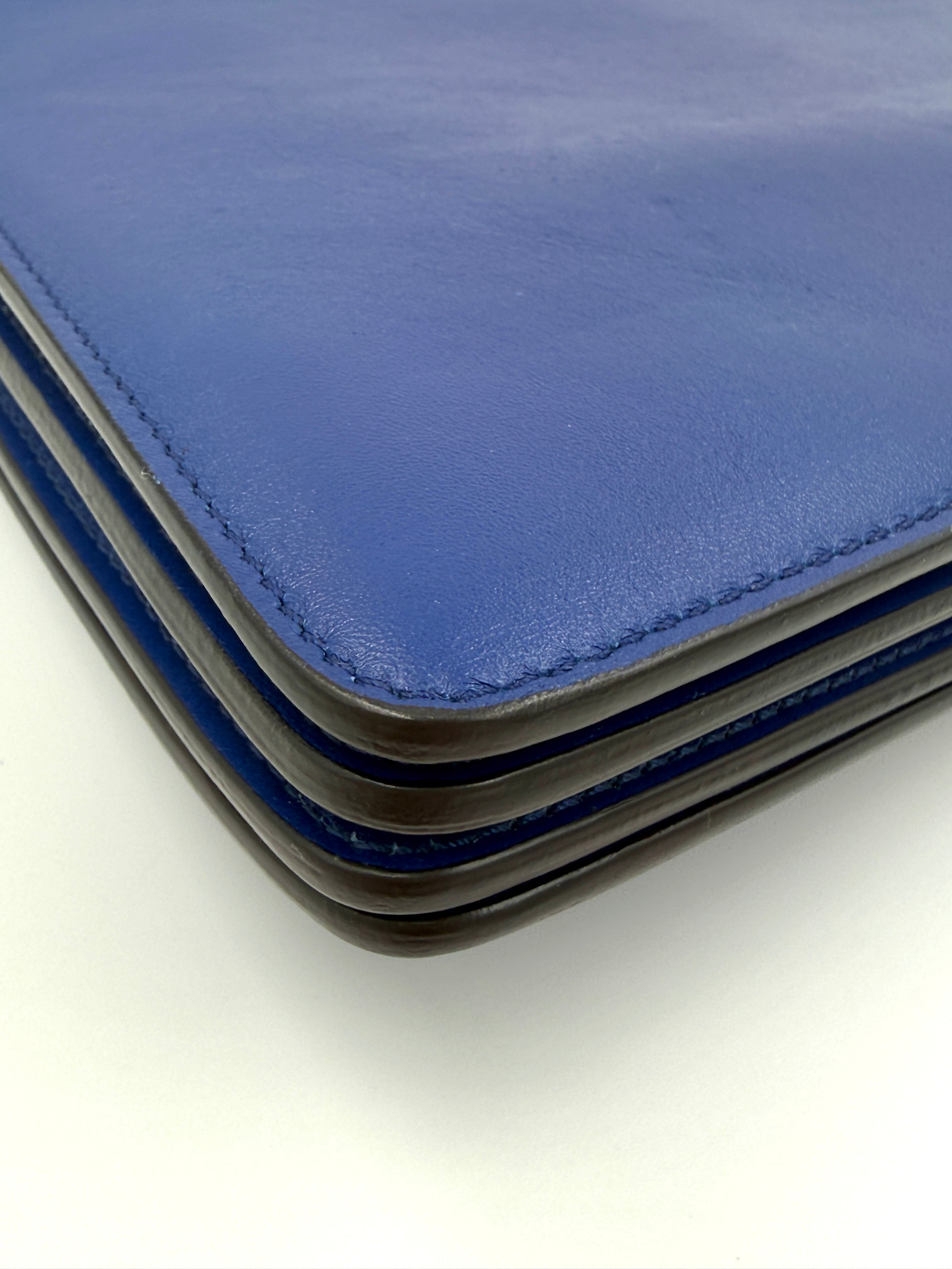 Chloe Faye Suede and Leather Mixed Metal Shoulder Bag Cobalt Pre Owned Authentic