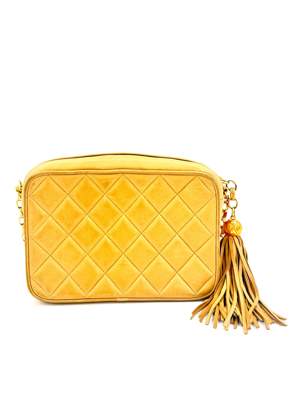 Pre-Owned Chanel Vintage Tassel Camera Bag Beige Gold Hardware - Authenticated