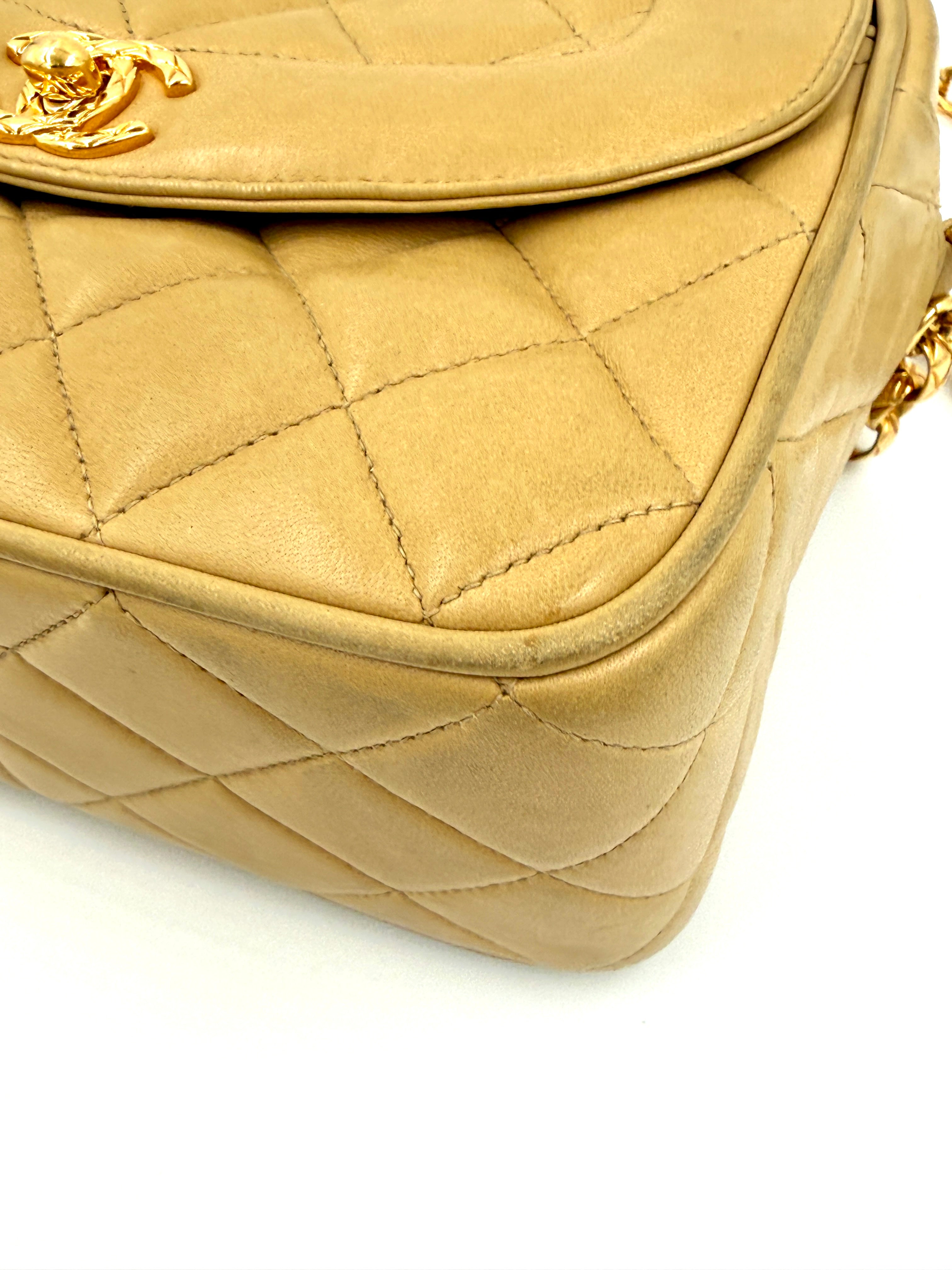 Pre-Owned Chanel Vintage Tassel Camera Bag Beige Gold Hardware - Authenticated