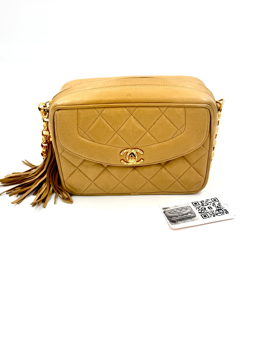 Pre-Owned Chanel Vintage Tassel Camera Bag Beige Gold Hardware - Authenticated