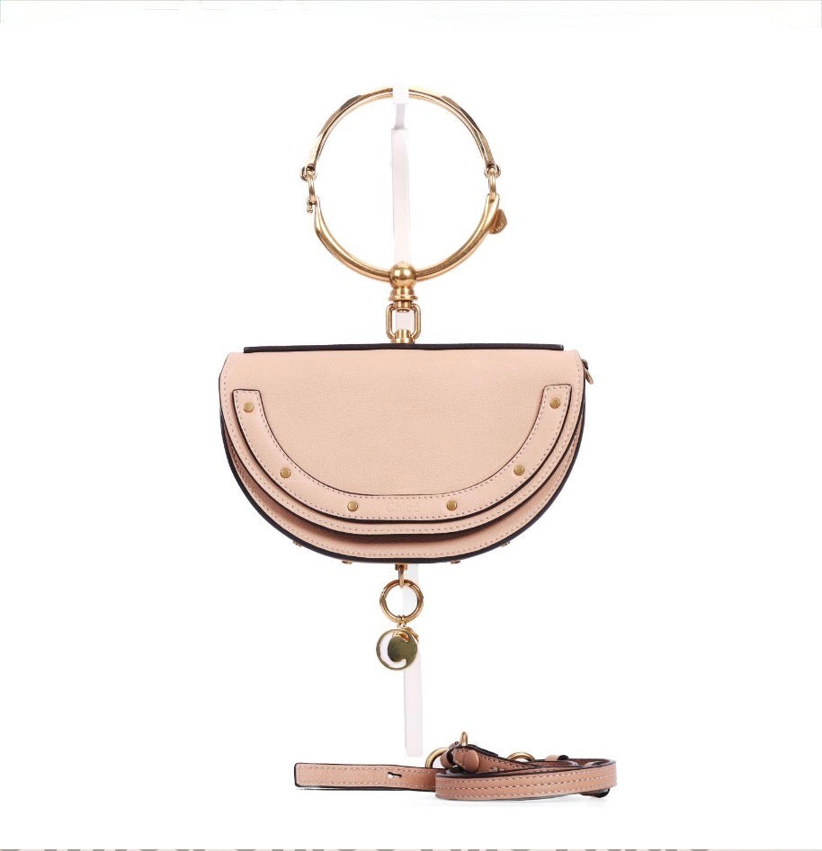 Pre-Owned Chloé Nile Minaudière Bracelet Bag Pink/Beige - Authenticated